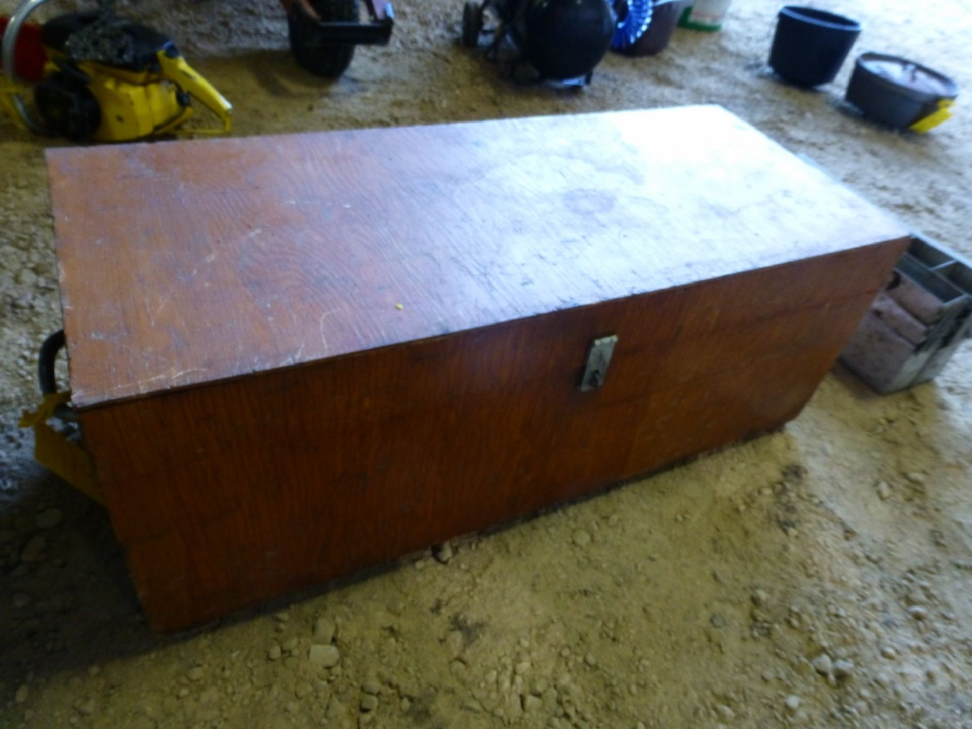 Wood box full of tools