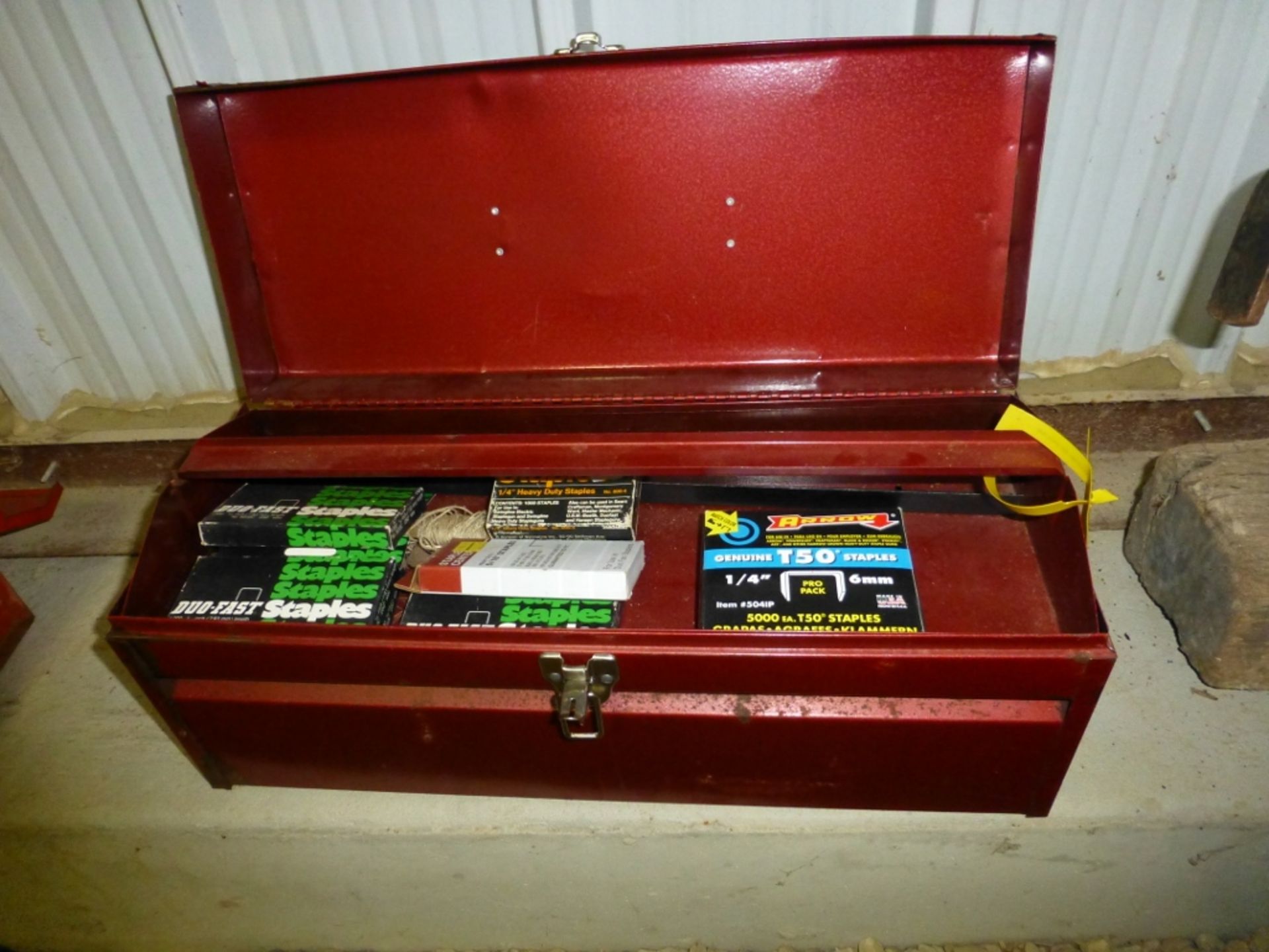 My Buddy tool box with staplers and staples