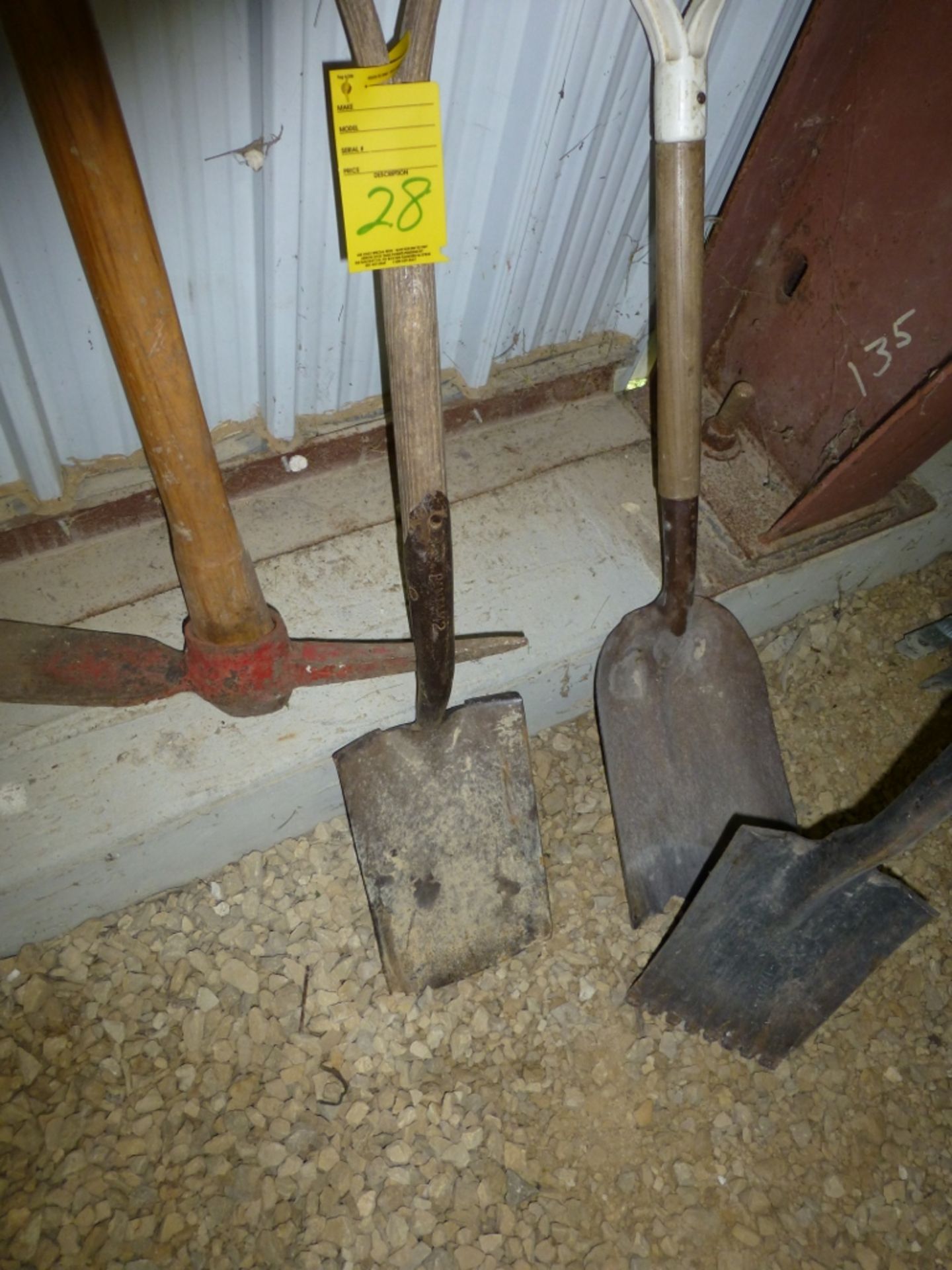 3 shovels and pick axe - Image 2 of 2
