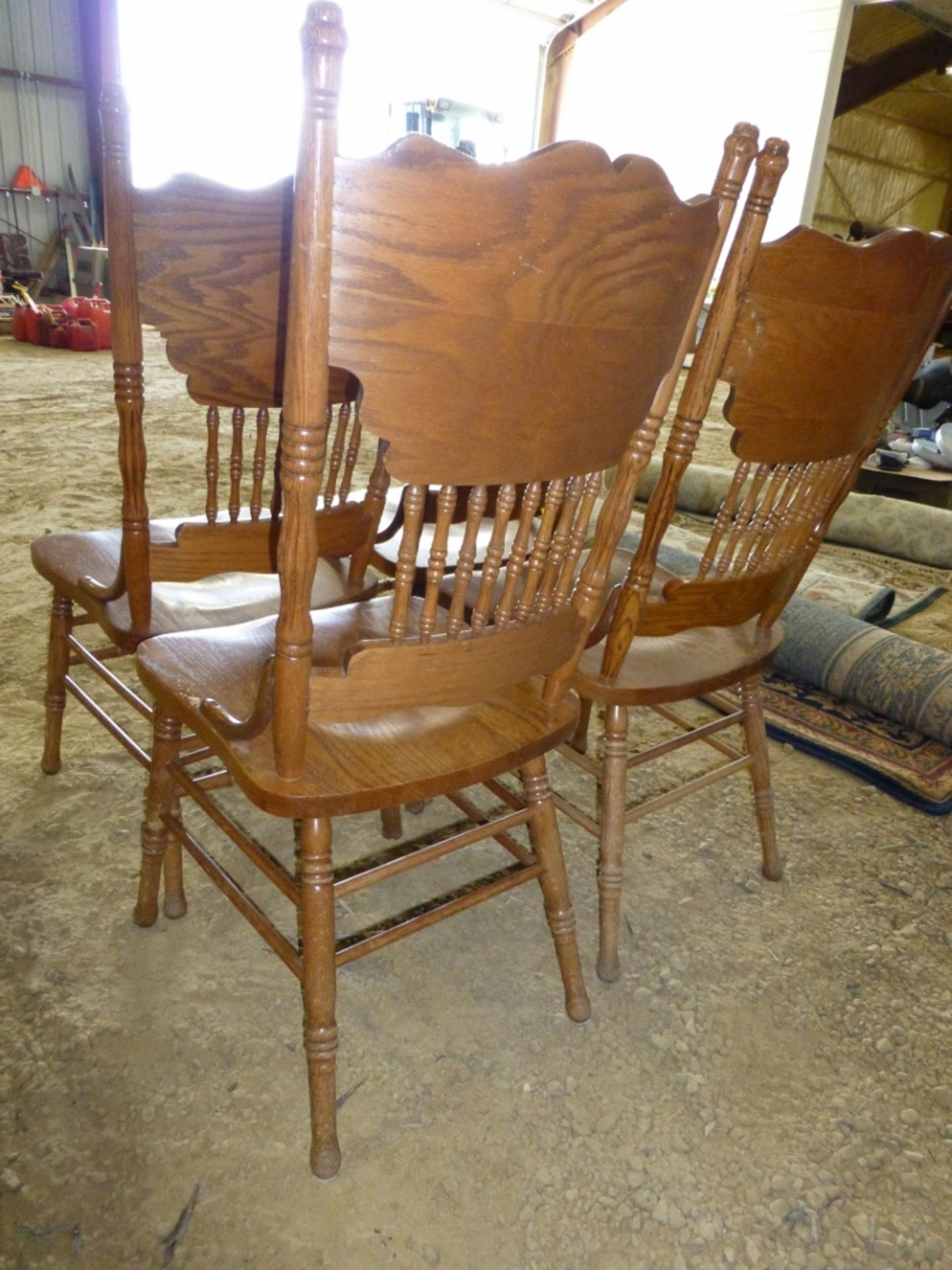 4 wood engraved dining room chairs - Image 3 of 4