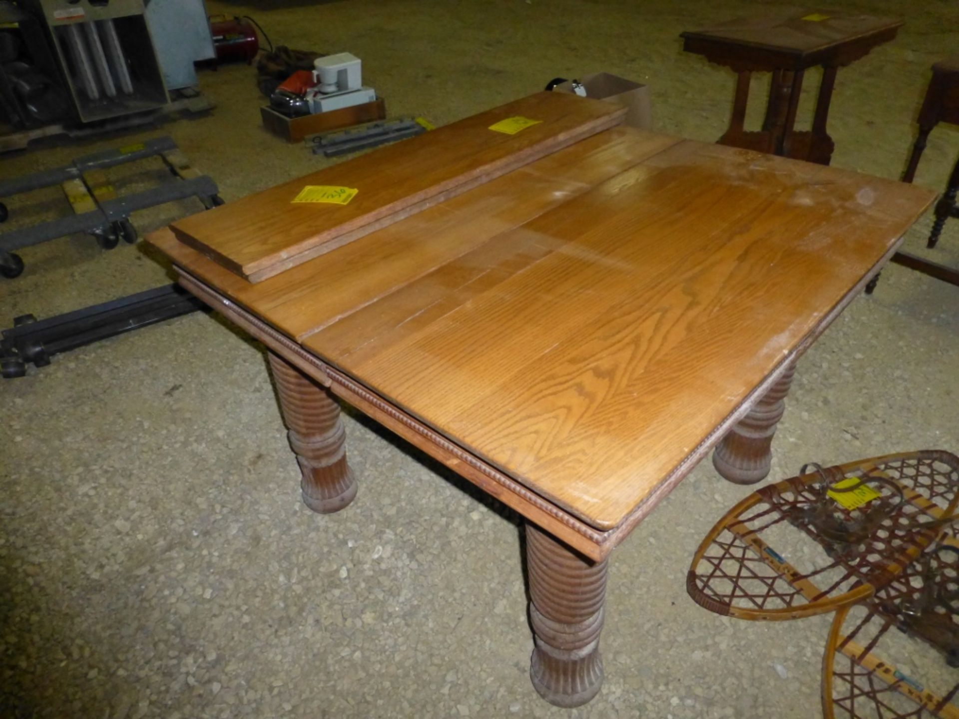 Square wood table with leafs