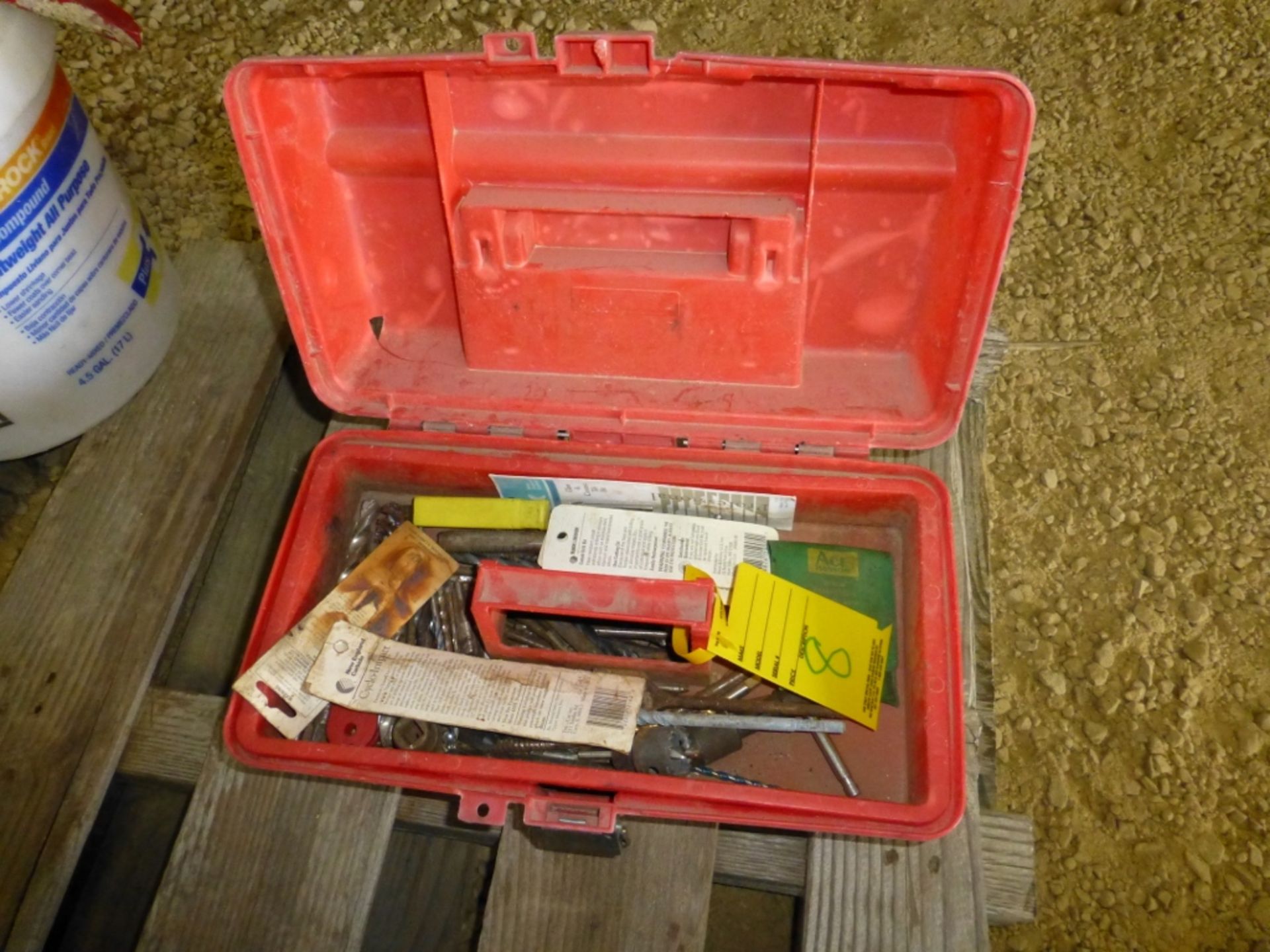 Tool box wit assortment of drill bits