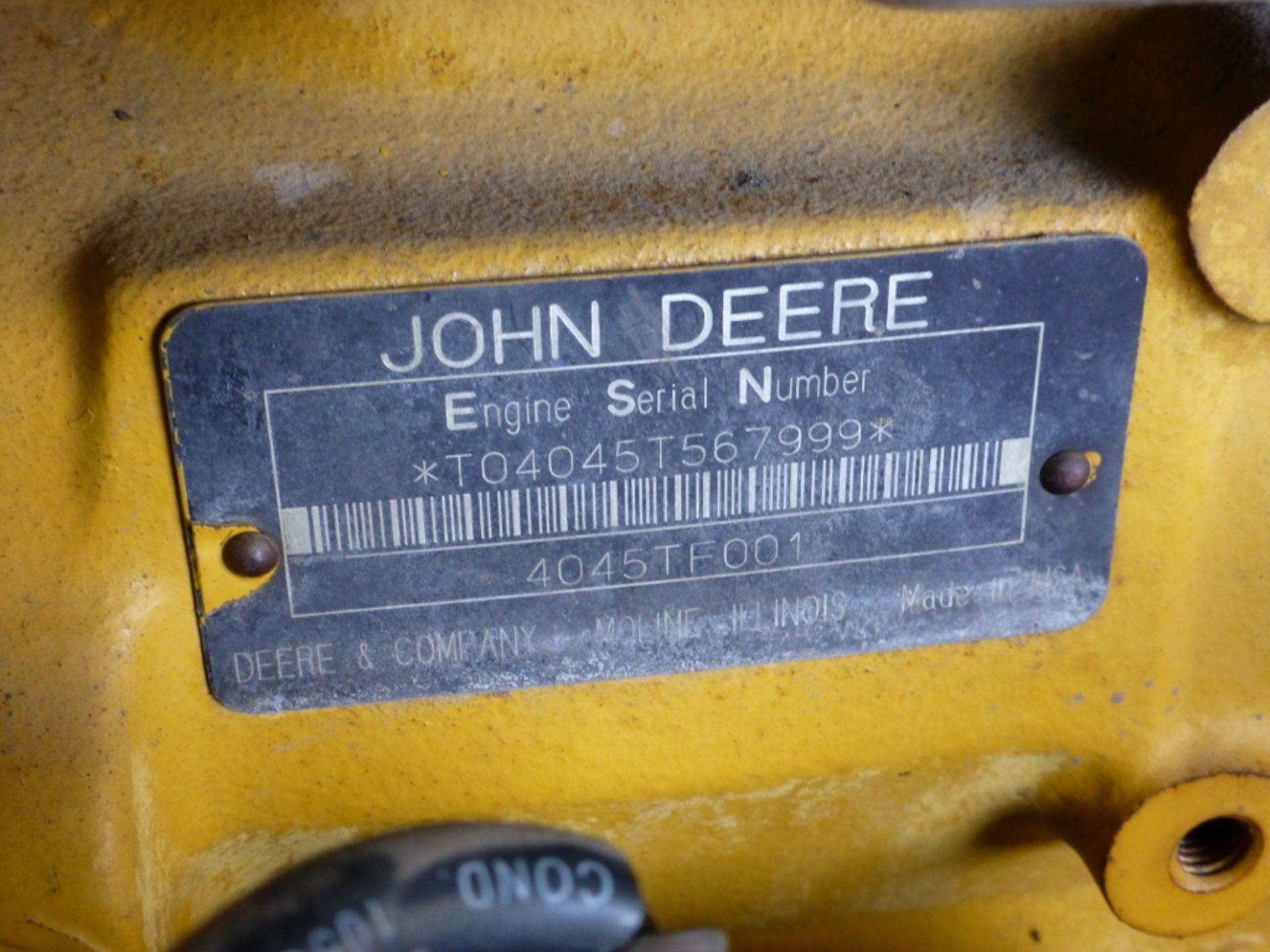 John Deere 4 cyl dsl with twin disk clutch Se:t04045t567999, unknown condition. - Image 9 of 10