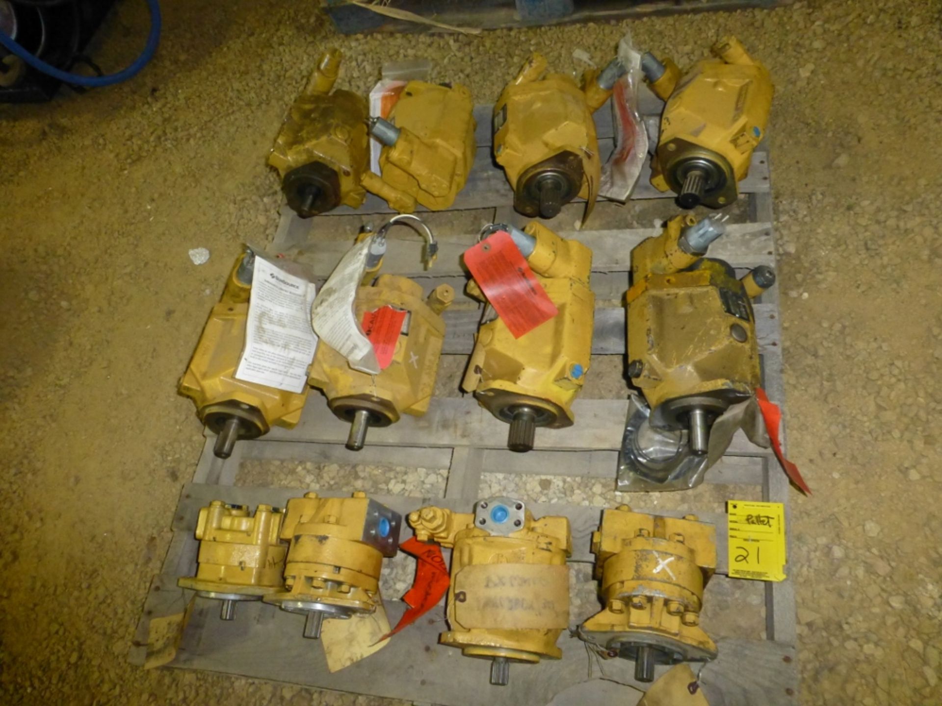 12 various size SunSource hydraulic pumps
