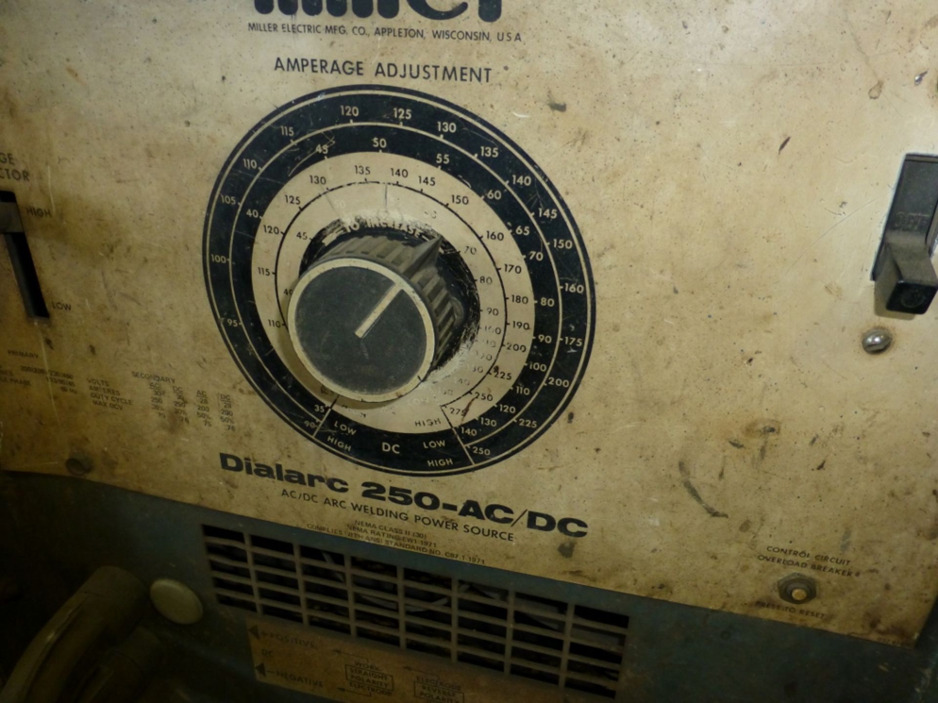 Miller 250 AC/DC arc welder, unknown condition. - Image 4 of 6