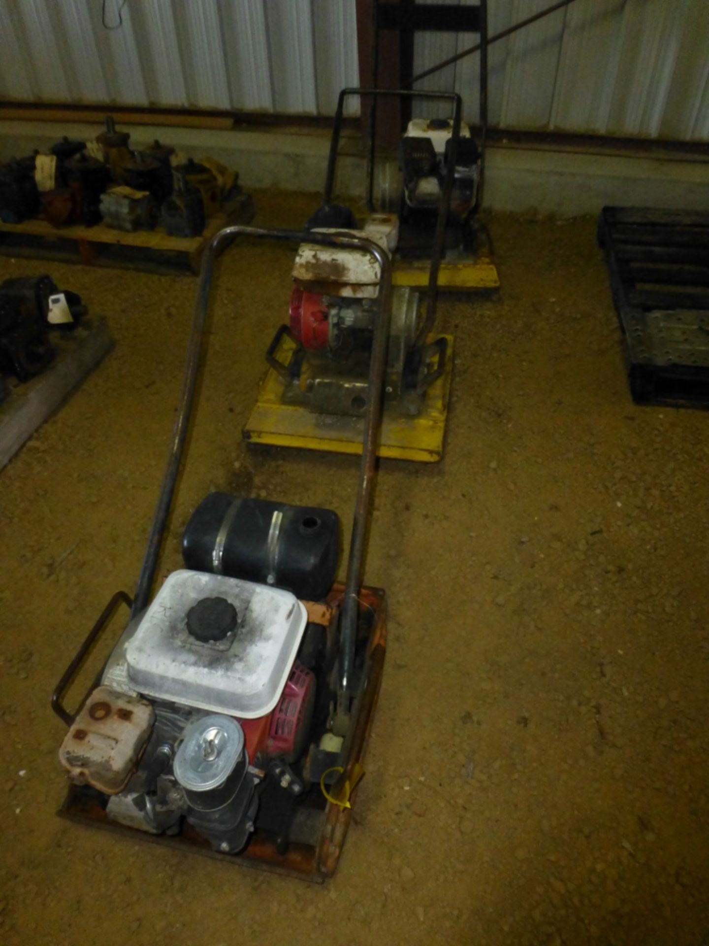 3 plate compactors, selling together, some missing parts, 2 are Whackers