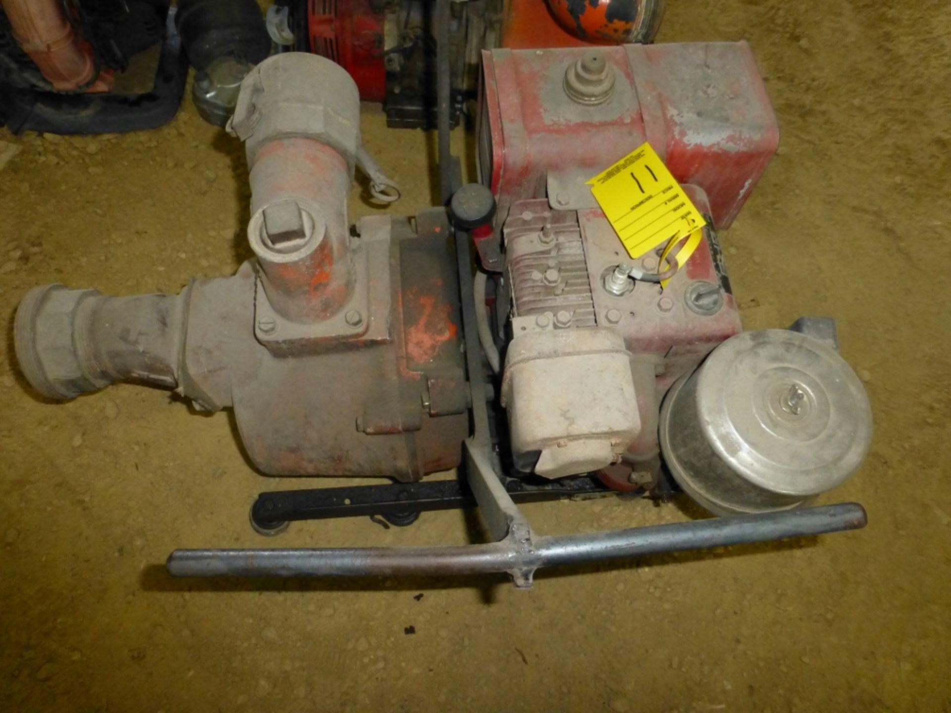 8 hp industrial Briggs with 3in. Pump, engine not seized. - Image 3 of 5