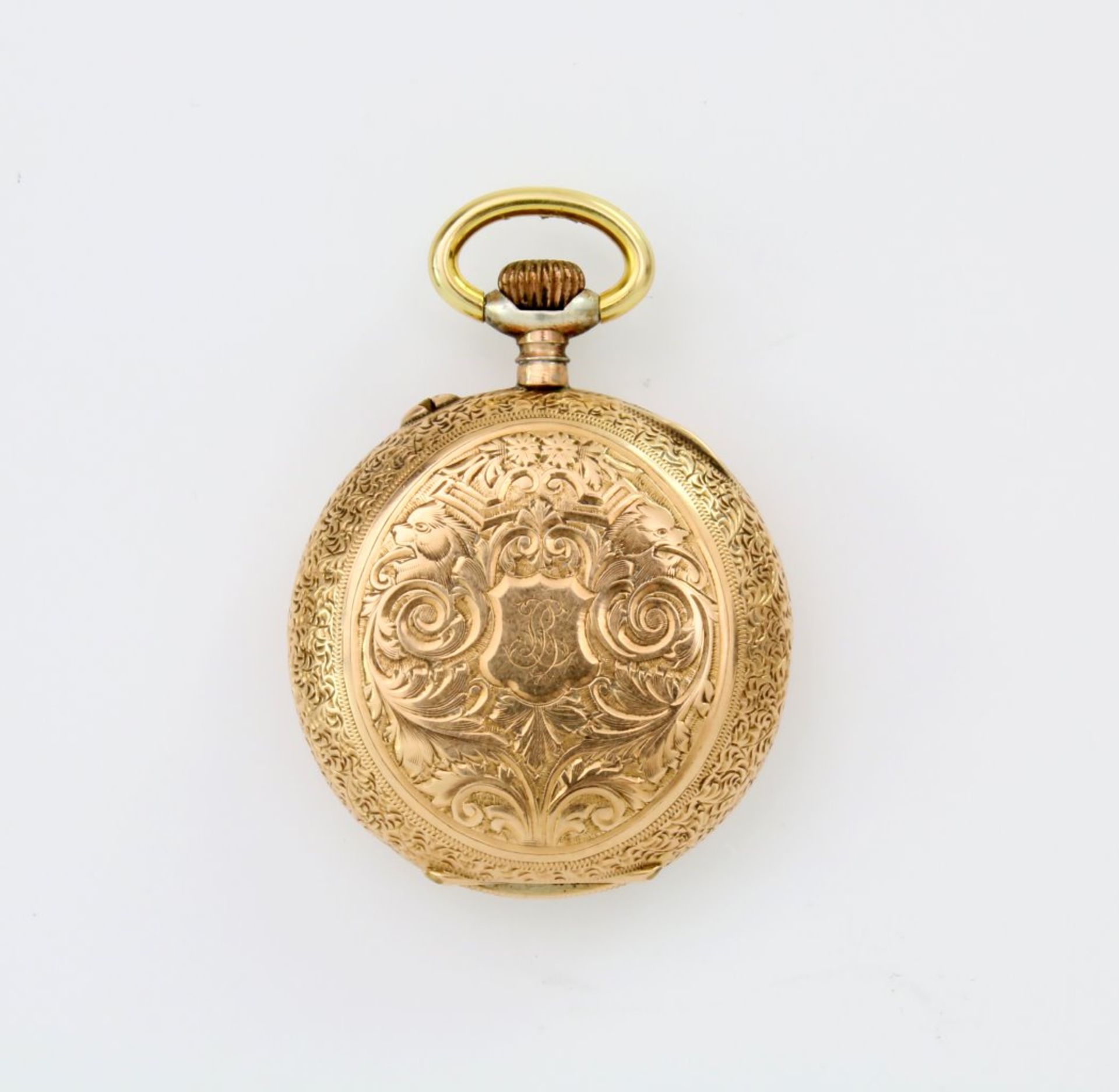 Goldene Taschenuhr Dürrstein Vergoldetes, schweizer, 10-steiniges Zylinderwerk, Kronenaufzug. Weißes - Bild 4 aus 4