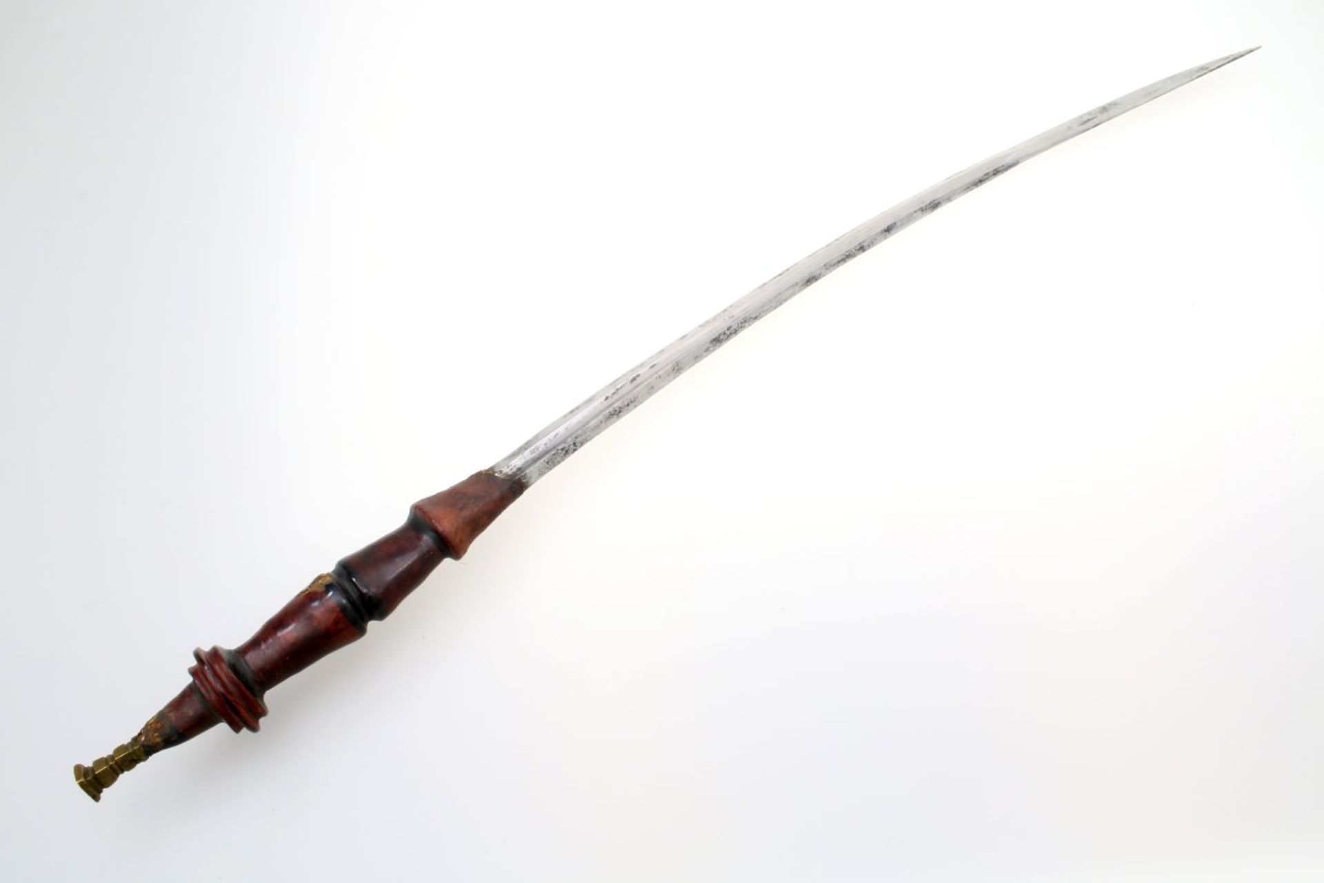 Westafrika - Schwert und Pulverhorn der Malinke um 1900 Leicht gekrümmte Rückenklinge europ. - Bild 6 aus 10