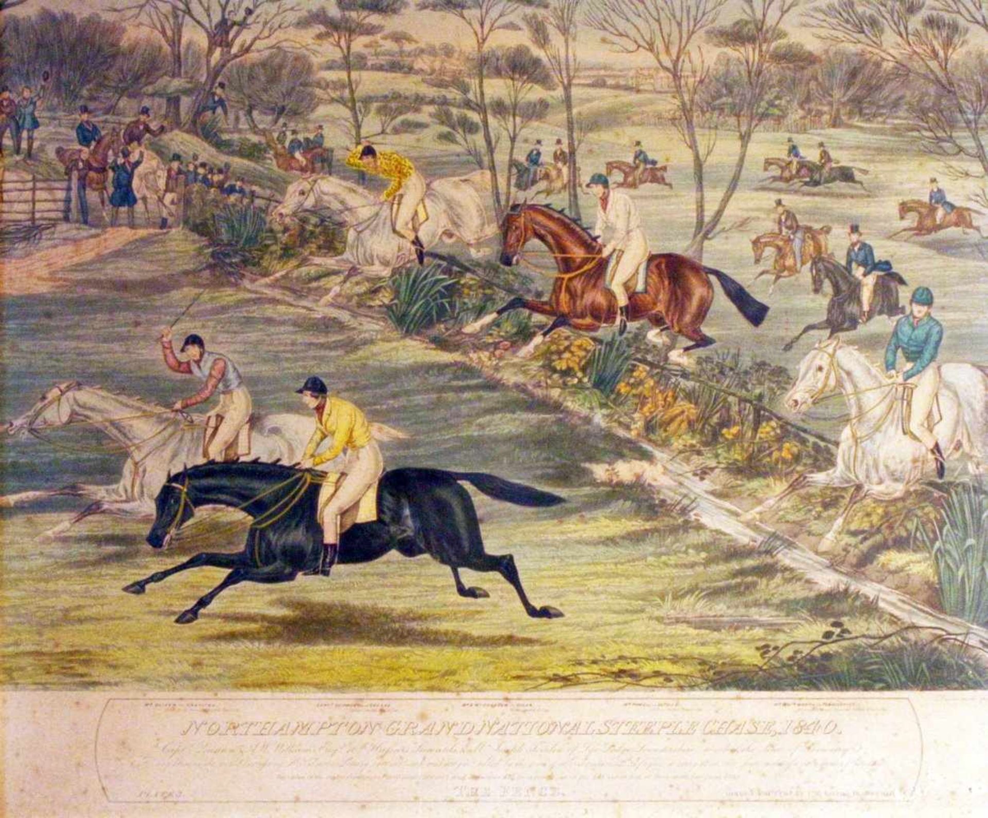 The Northampton Grand National Steeple Chase 1840 - Charles Hunt (1803-1877) Aquatinta