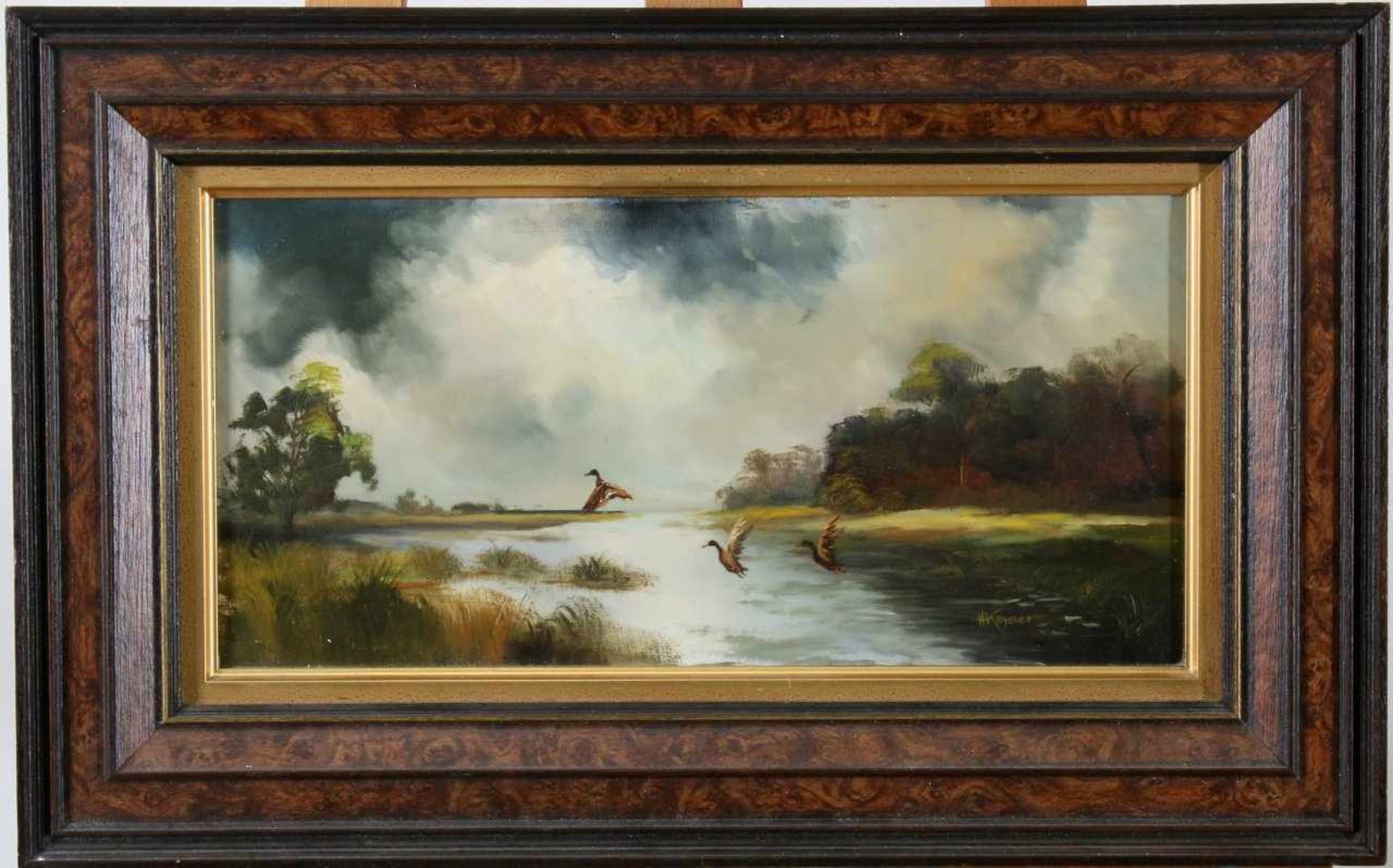 "Wildenten am Fluss" - Hartmut Keyser (*1948) Öl auf Leinwand, unten rechts signiert. Maße: 41 x - Bild 2 aus 2