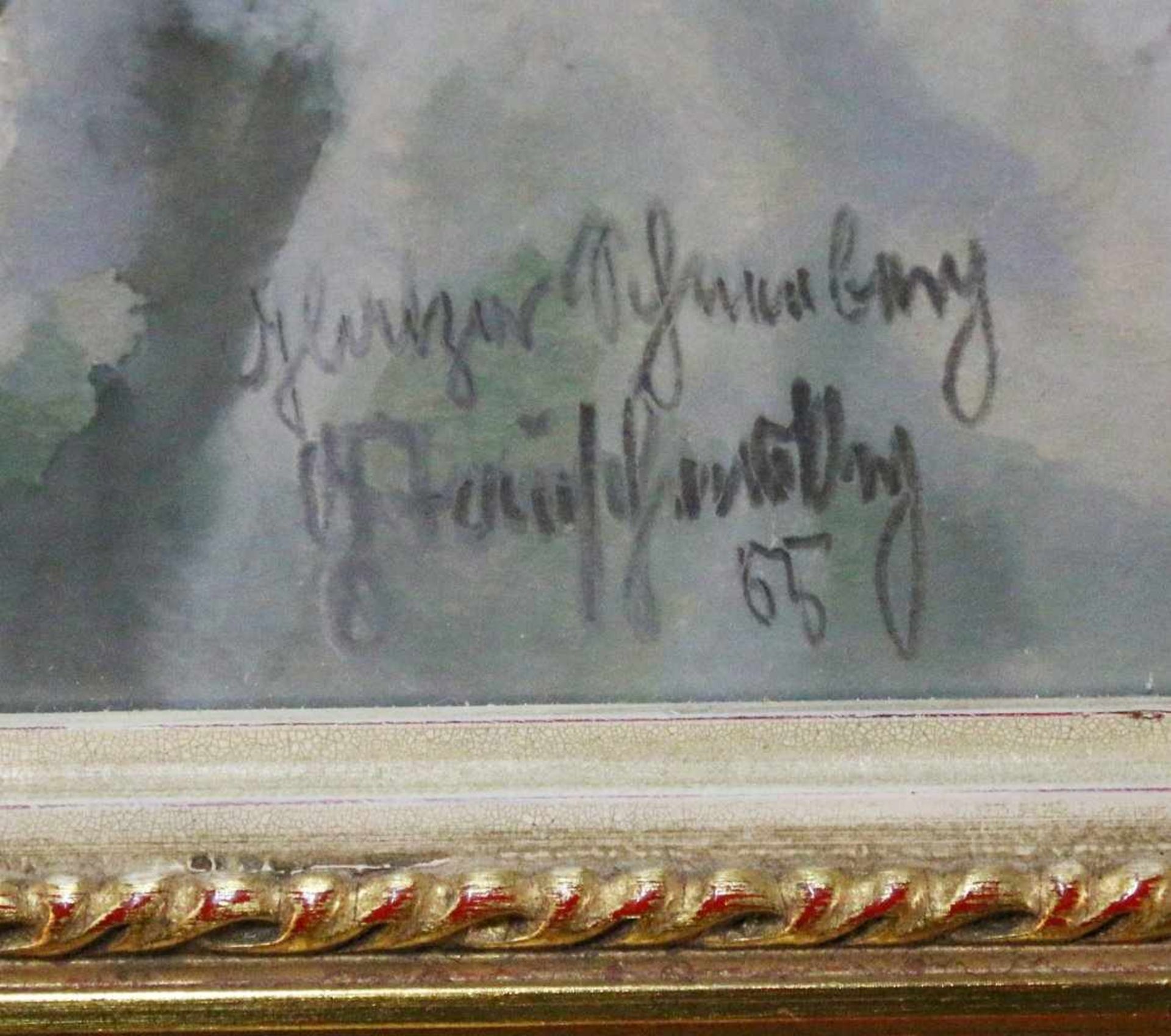 Gemälde - Glatzer Schneeberg Aquarell auf Karton, unten links bezeichnet, datiert "55" und - Image 3 of 3