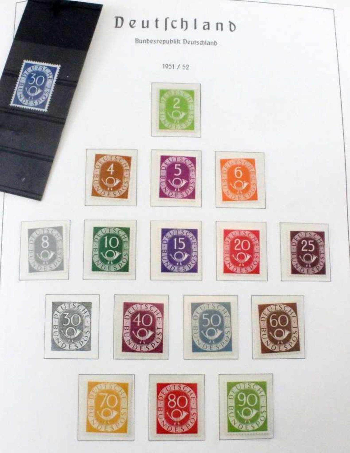 Briefmarkensammlung BRD 1949-66 postfrisch und gestempelt Posthornsatz geprüft (verso mit SV- - Bild 6 aus 9