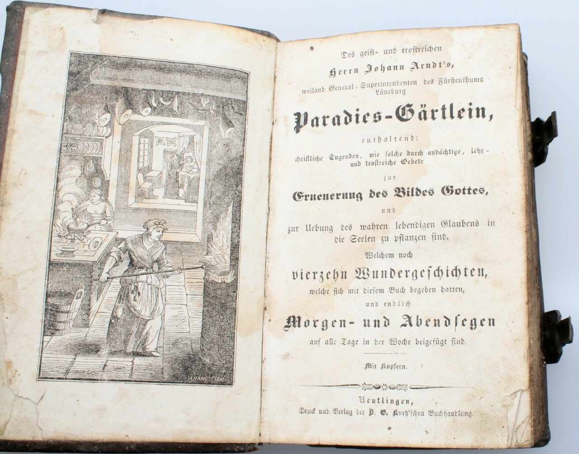 Paradies-Gärtlein - Johann Arndt (1555-1621) Verlag Kurz, Reutlingen, Frontispitz von A. - Image 4 of 4