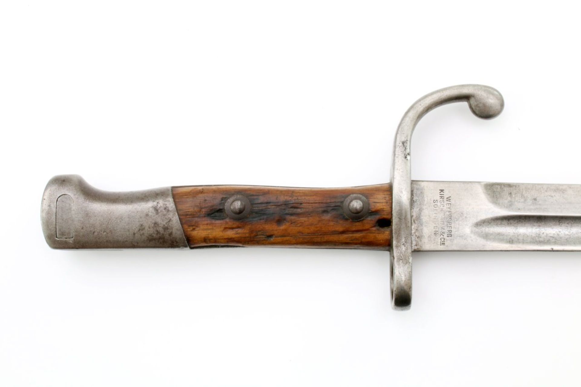 Brasilien - Bajonett Mauser M1908 Gekehlte Rückenklinge (partiell fleckig, Ort etwas bestoßen), - Bild 4 aus 4