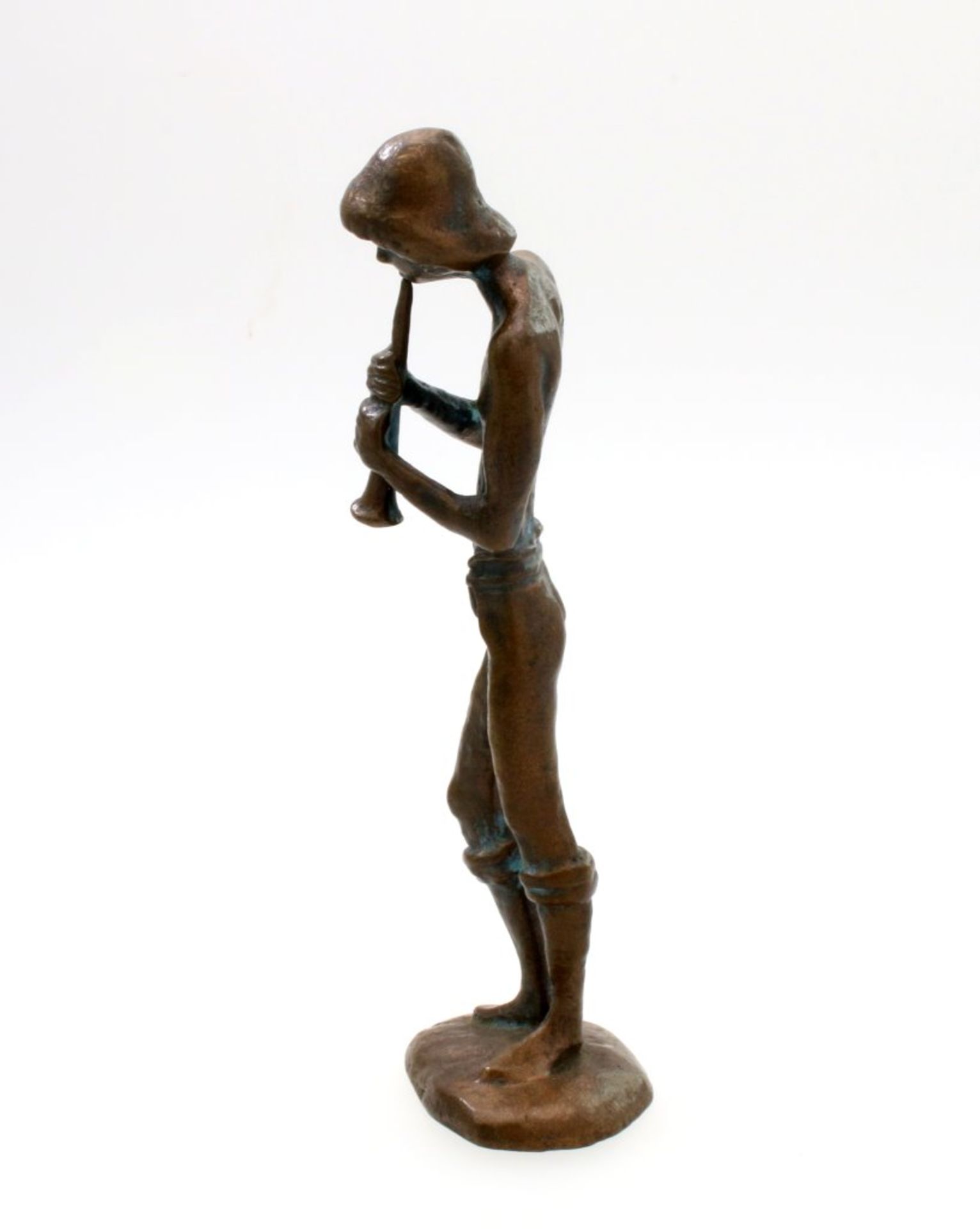 Bronzefigur "Der Flötenspieler" - Luise Kött-Gärtner (*1953) Skulptur im Sandgussverfahren, von Hand - Image 4 of 5
