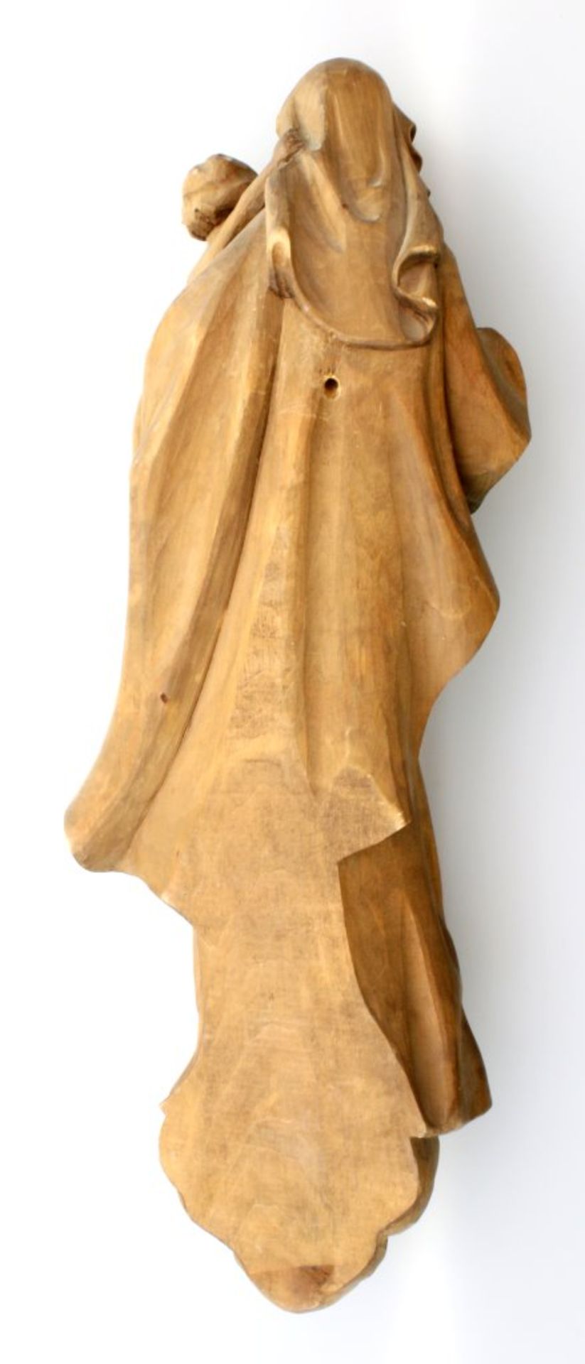 Madonna mit Kind Hartholzschnitzerei, fast vollplastisch ausgeführt, Rücken glatt für Wandmontage, - Image 2 of 3