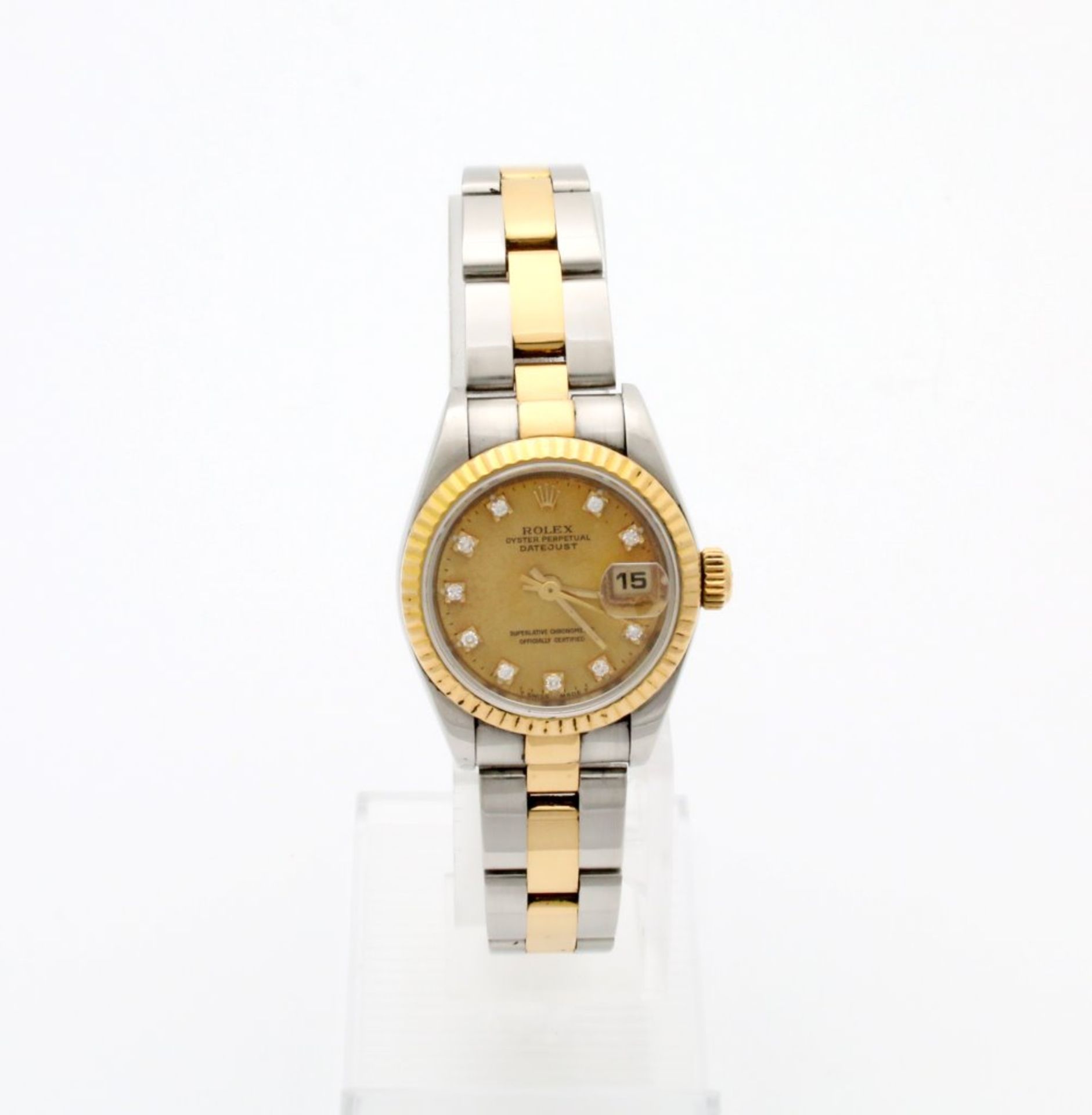 Armbanduhr Rolex Lady Datejust Stahl / Gold mit Brillanten Automatikwerk Kaliber 2135, Ref. 69173, - Bild 3 aus 8