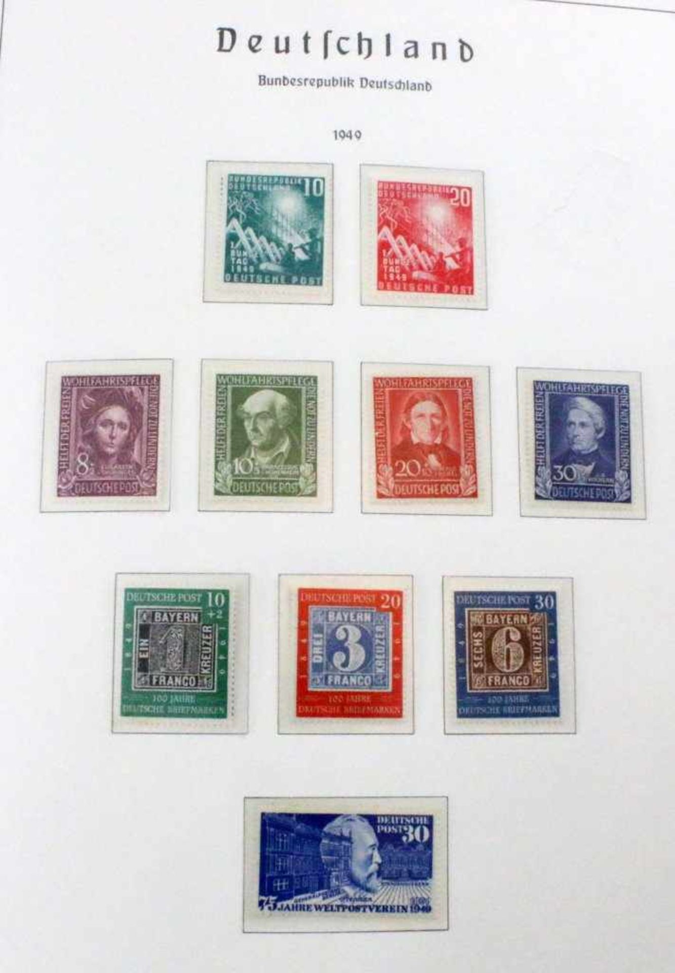 Briefmarkensammlung BRD 1949-66 postfrisch und gestempelt Posthornsatz geprüft (verso mit SV- - Bild 2 aus 9