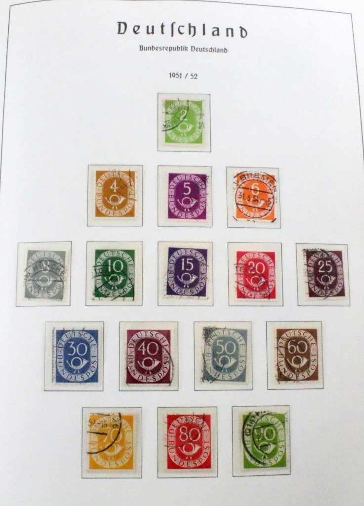 Briefmarkensammlung BRD 1949-66 postfrisch und gestempelt Posthornsatz geprüft (verso mit SV- - Bild 7 aus 9