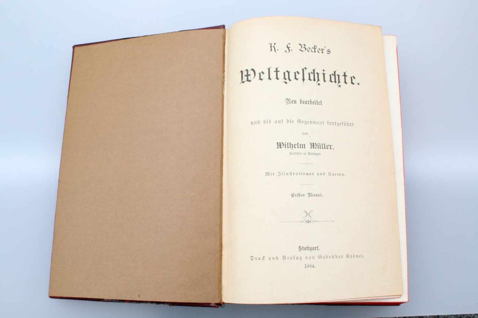 K. F. Beckers Weltgeschichte - 6 Bände (1-12) Verlag Gebrüder Kröner Stuttgart 1886, marmorierte - Bild 4 aus 6