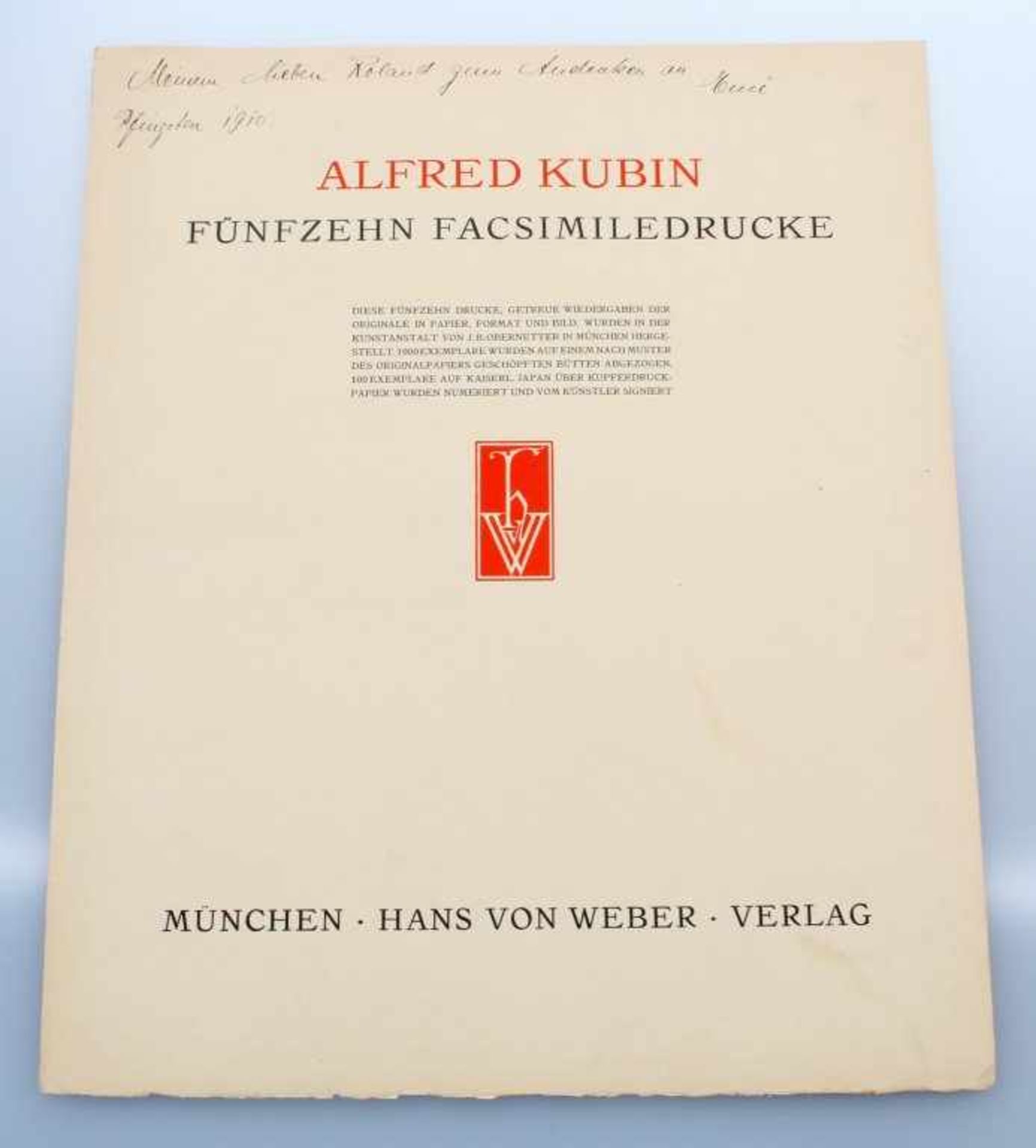 15 Faksimiledrucke - Alfred Kubin (1877-1959) Hans von Weber-Mappe mit 15 Faksimiledrucken nach