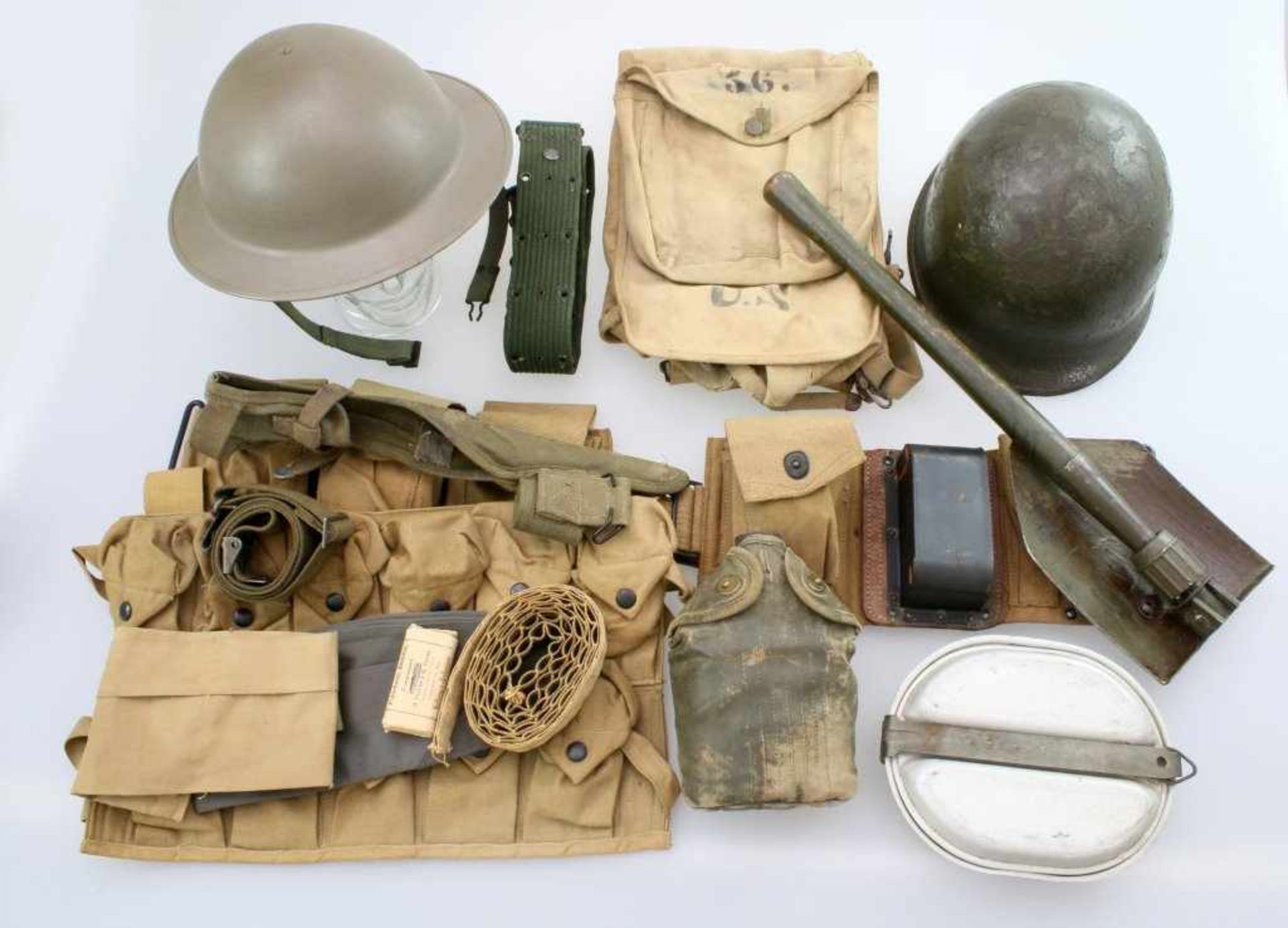 1. + 2. Weltkrieg - Ausrüstung American Expeditionary Force und US Army 15 Teile: Magazinkoppel B.