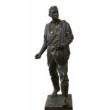 Große Bronzeskulptur "Neue Saat" - Adolf Jahn (1858-1941) Säender Bauer, Figur entworfen 1917, auf