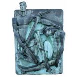 Monumentale Bronzeplastik "Die Fackelläufer" - Edmund Gätjen (1930-2000) Halbplastisches Relief,
