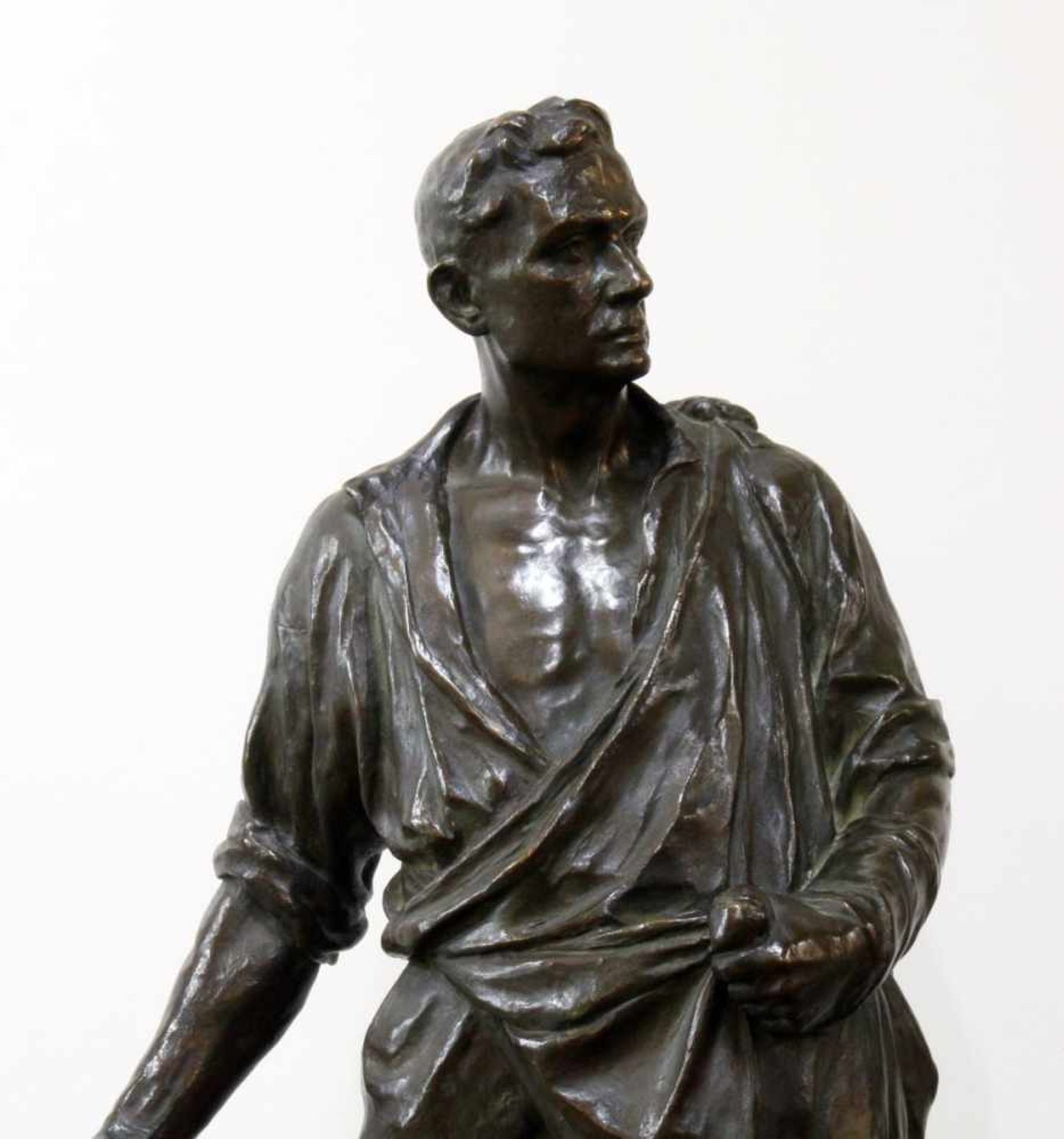 Große Bronzeskulptur "Neue Saat" - Adolf Jahn (1858-1941) Säender Bauer, Figur entworfen 1917, auf - Bild 6 aus 7