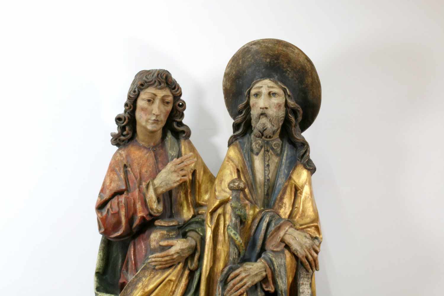 Großes Figurenpaar - Kosmas und Damian Kunstvoll geschnitzt, selbst Adern auf den Händen sind - Image 2 of 5