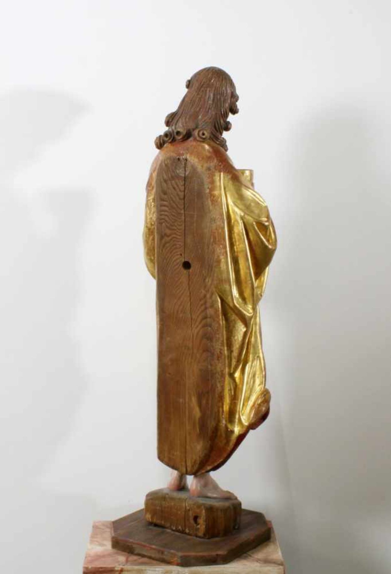 Große Holzfigur - Heiliger Josef von Arimathäa Perfekte Schnitzerei, Josef mit Kelch in der - Bild 3 aus 4