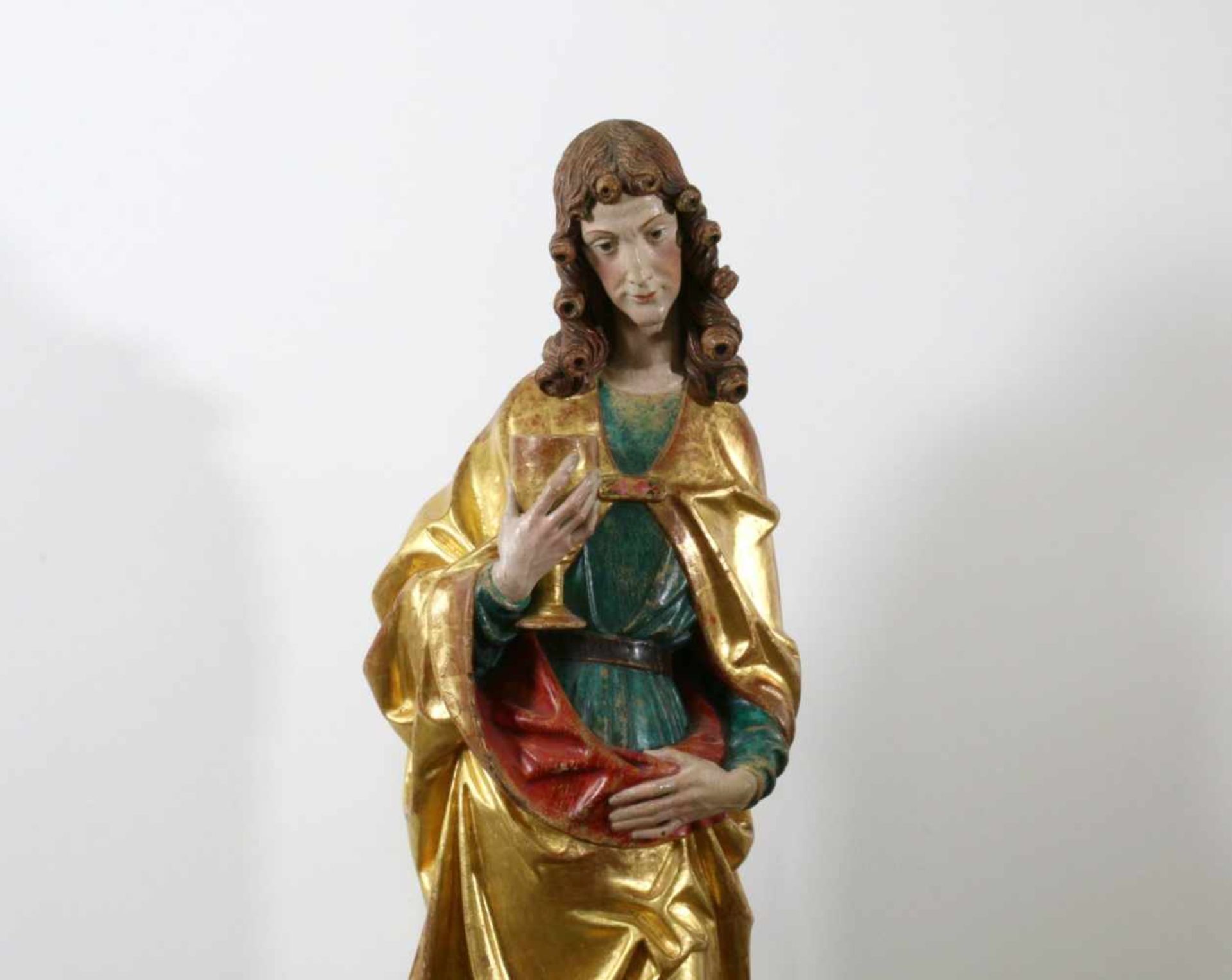 Große Holzfigur - Heiliger Josef von Arimathäa Perfekte Schnitzerei, Josef mit Kelch in der - Bild 4 aus 4