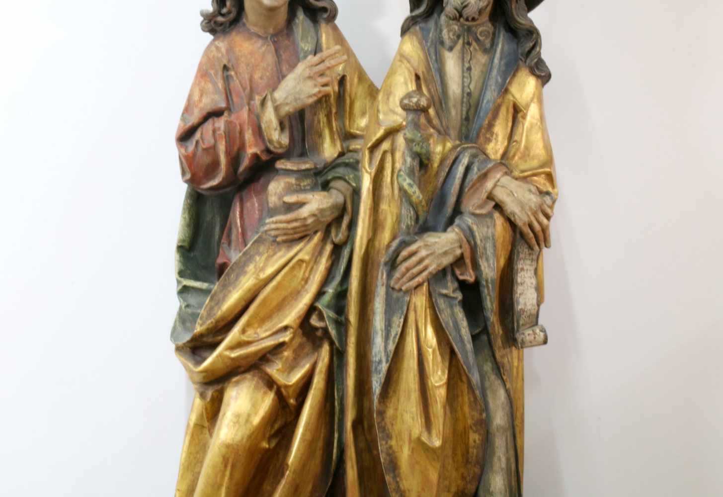 Großes Figurenpaar - Kosmas und Damian Kunstvoll geschnitzt, selbst Adern auf den Händen sind - Image 3 of 5