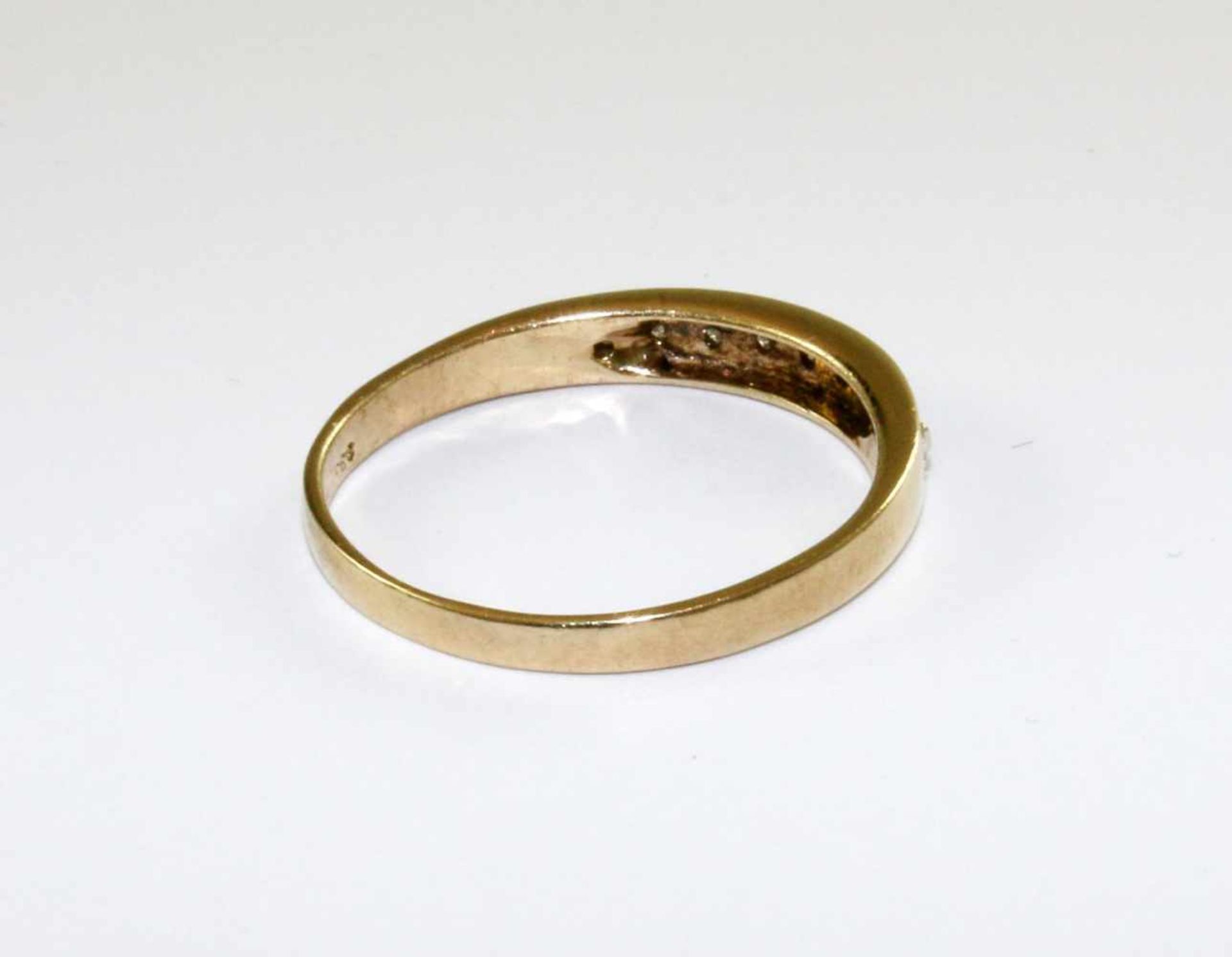 Gelbgold-Brillantring GG 333, Ring besetzt mit 8 Brillanten (8/8 Schliff), Ringgröße 62. Gewicht: - Bild 3 aus 4