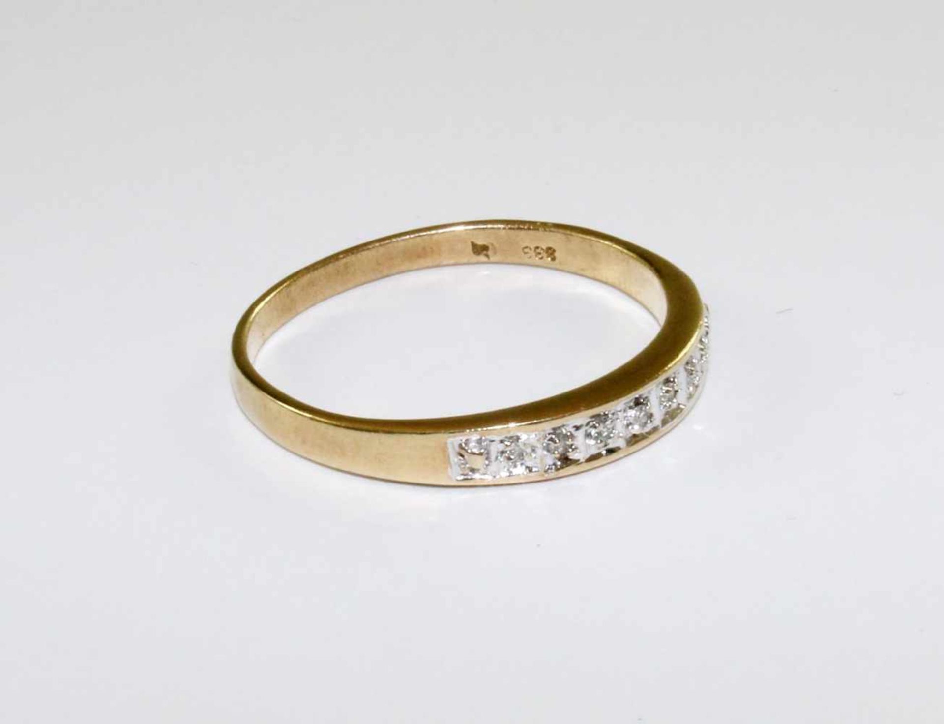 Gelbgold-Brillantring GG 333, Ring besetzt mit 8 Brillanten (8/8 Schliff), Ringgröße 62. Gewicht: - Bild 2 aus 4