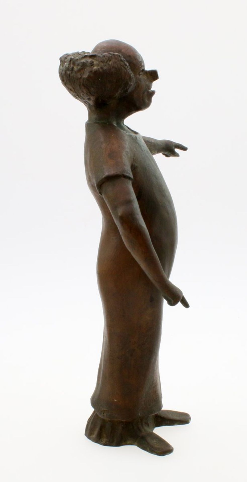 Bronzeskulptur "Charlie Rivel" - Kurt Moger (1926-1982) Schwerer Bronzeguss des bekannten Clowns, - Bild 2 aus 4