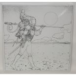 Moebius "Starwatcher: The Fool". Plaque émaillée en noir et blanc, protoype [...]