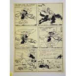 Fac similé d'une planche originale de ‘Tintin en Amérique’ - Avec reproduction [...]