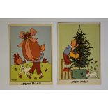 Ensemble de 2 cartes postales Tintin couleurs datant de 1950. "Joyeuse Pâques" et [...]