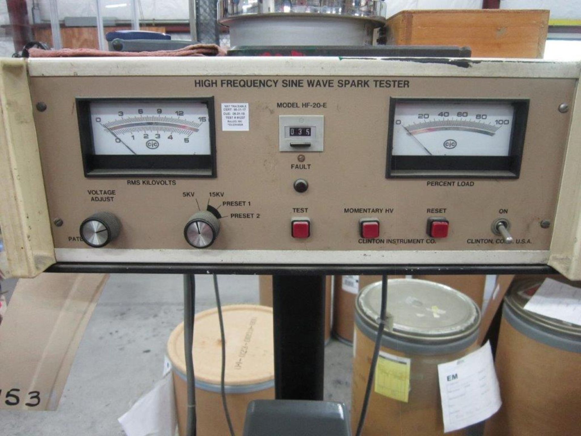 Clinton Instrument High Frequency Sine Wave Spark Tester - Image 2 of 3