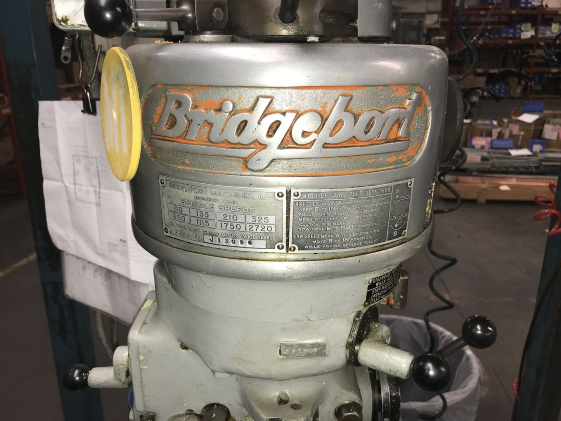 Bridgeport 1Hp Vertical Milling Machine - Image 10 of 11