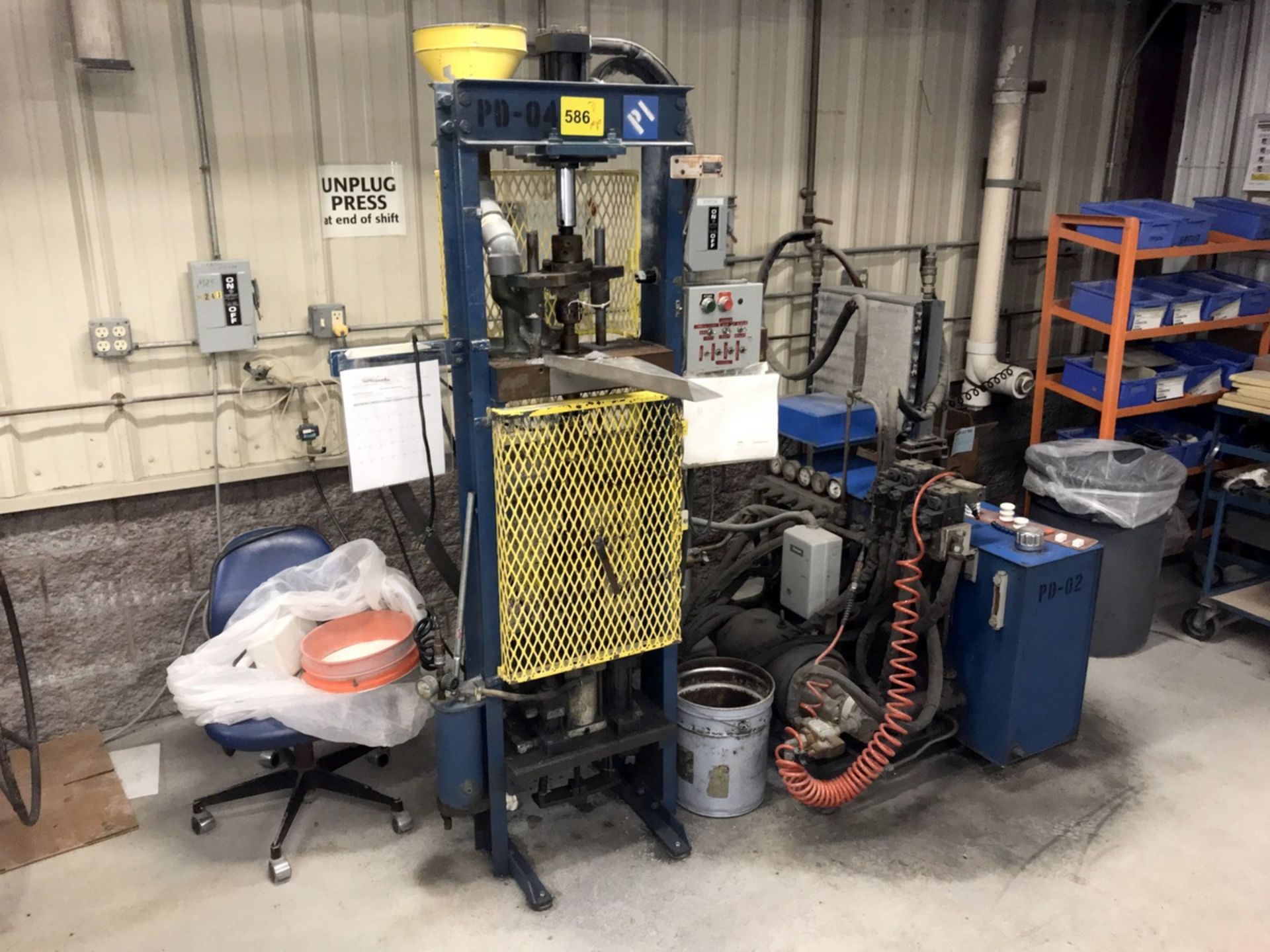 H-Frame Hydraulic Shop Press Retrofitted for Porcelain