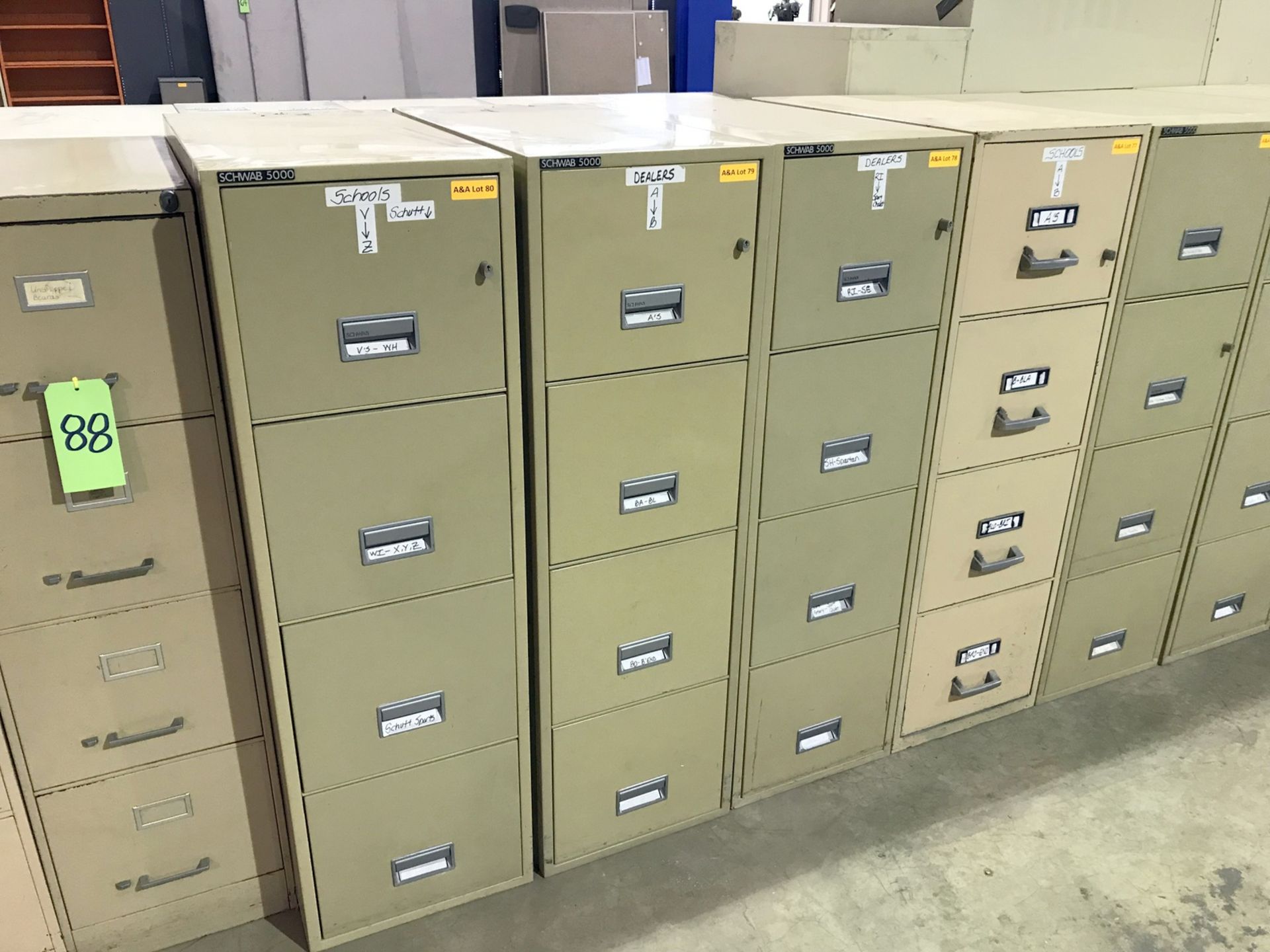 Schwab 5000 Vertical 4-Drawer Fireproof File Cabinet - Image 2 of 2