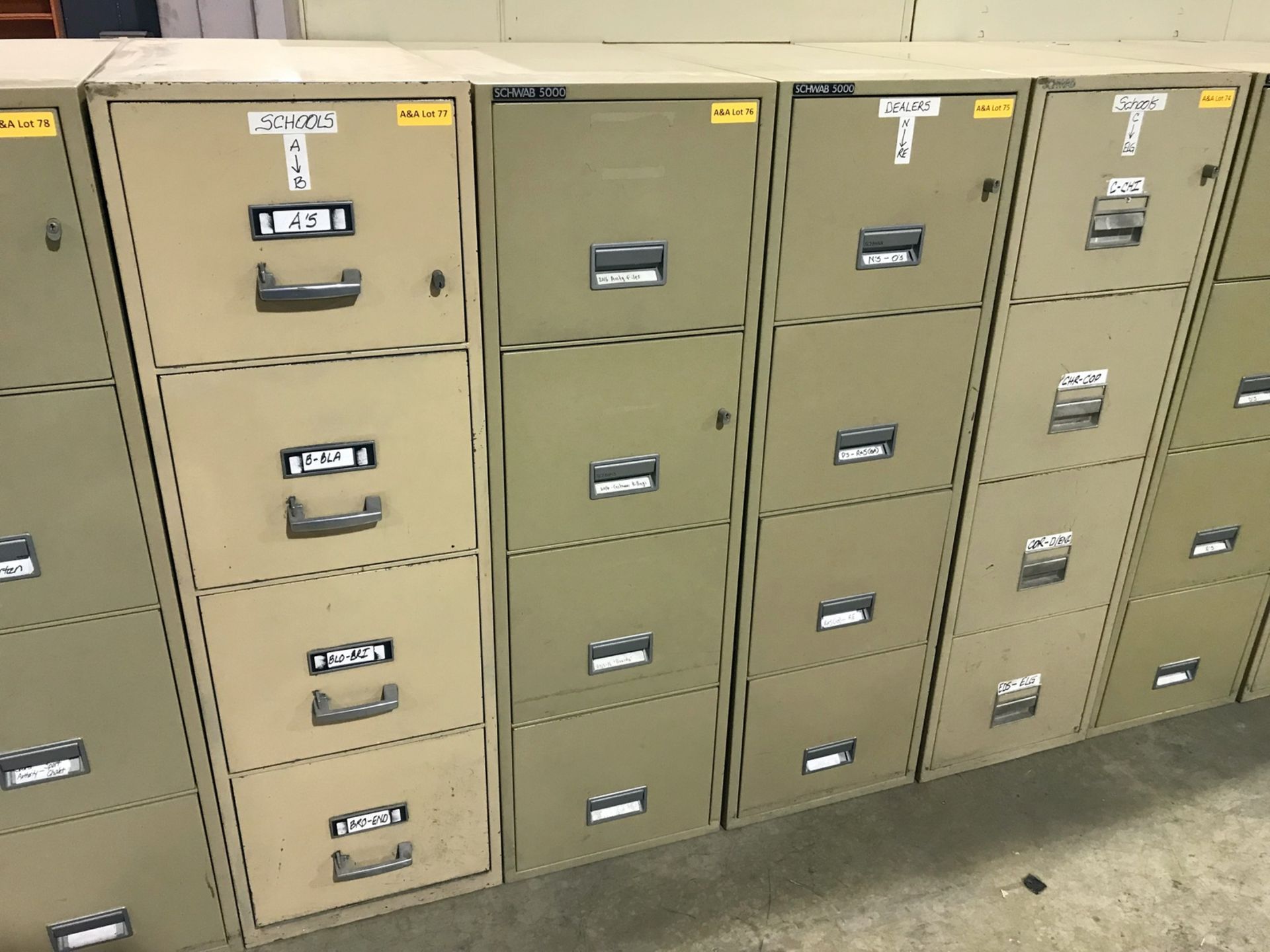 Schwab 5000 Vertical 4-Drawer Fireproof File Cabinet - Image 2 of 2