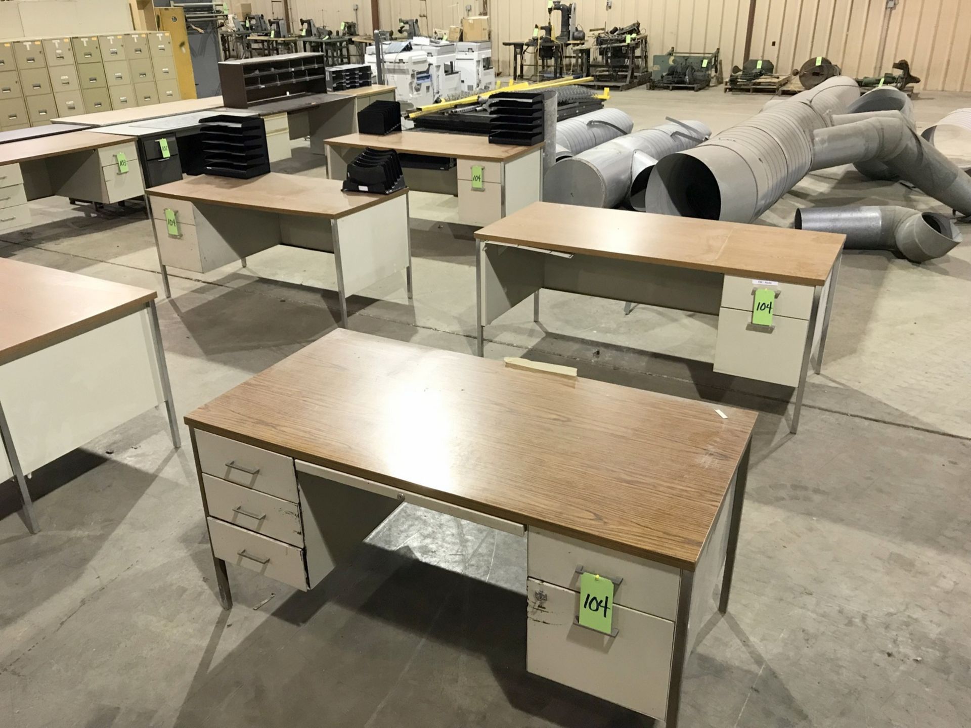 Lot of (5) Metal Desks