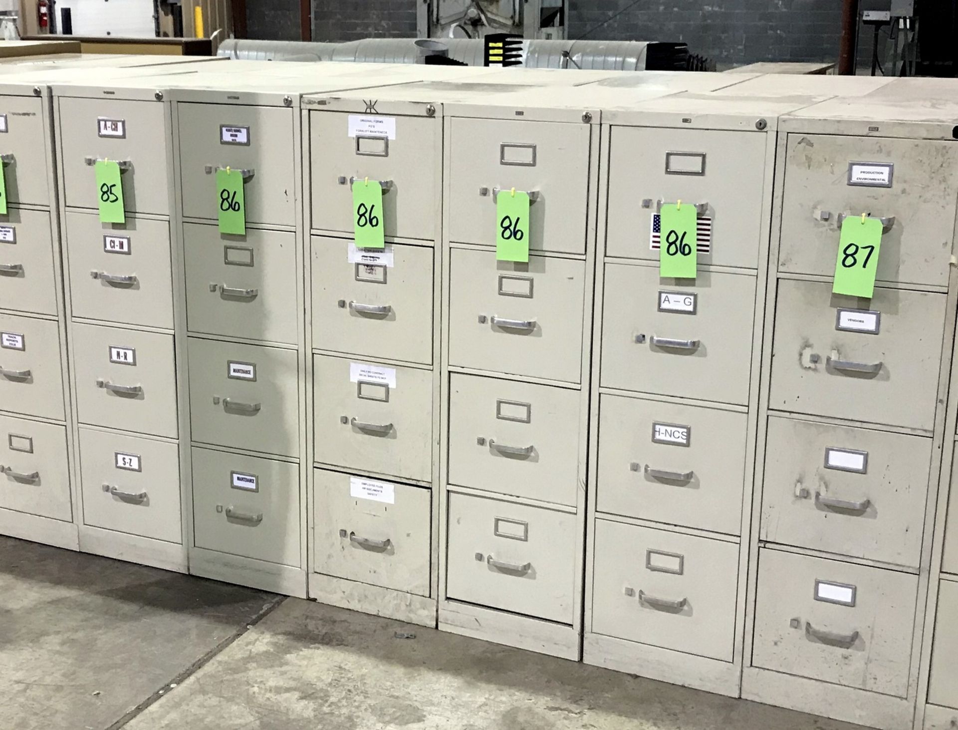 Lot of (4) Hon 4-Drawer Metal File Cabinets - Image 2 of 2