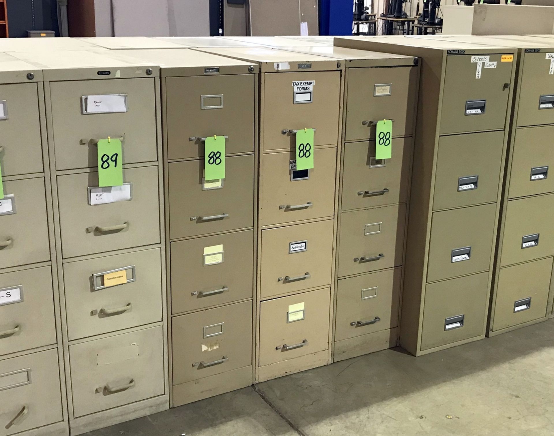 Lot of (3) Haskell 4-Drawer Metal File Cabinets - Image 2 of 2