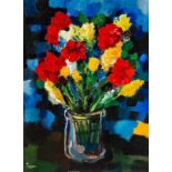 Toon Hermans (Sittard 1916 - Nieuwegein 2000) Colourful bouquet Signed l.l. Oil on canvas, 120.3 x