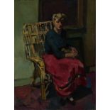 Otto B. de Kat (Dordrecht 1907 - Laren (NH) 1995) Portrait of a seated women Signed l.l. Oil on